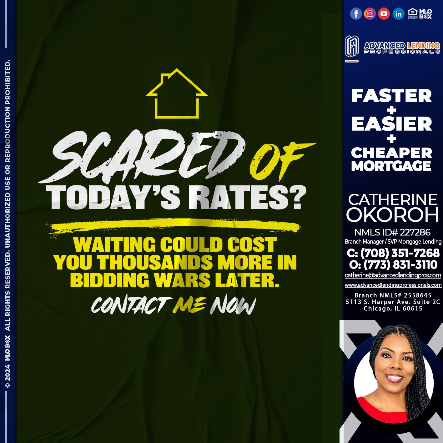 SCARED OF TODAY RATES? -  Advanced Lending Professionals -Branch Manager