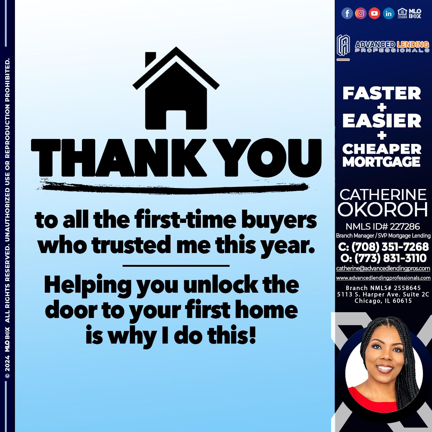 THANK YOU -  Advanced Lending Professionals -Branch Manager