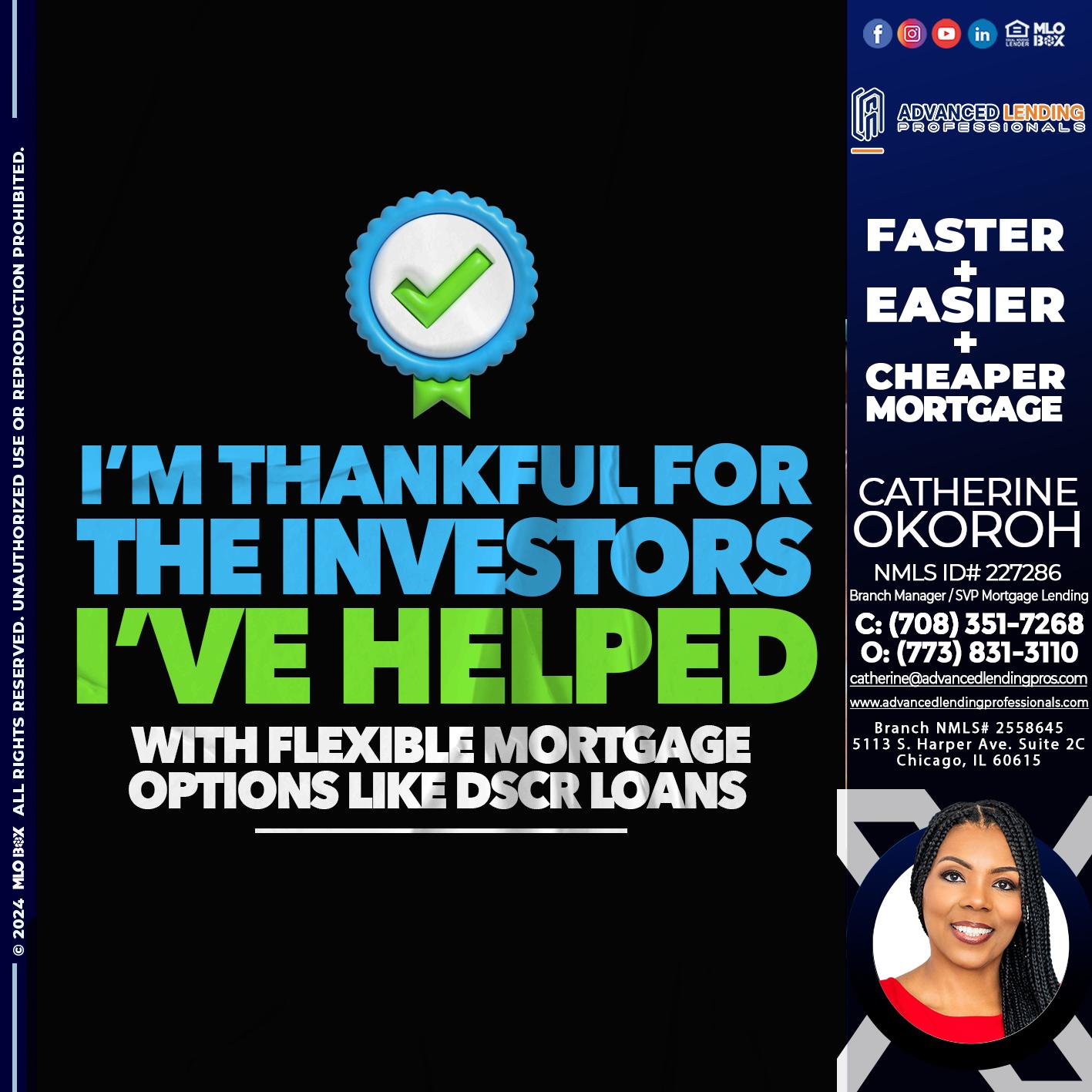 IM THANKFULL -  Advanced Lending Professionals -Branch Manager