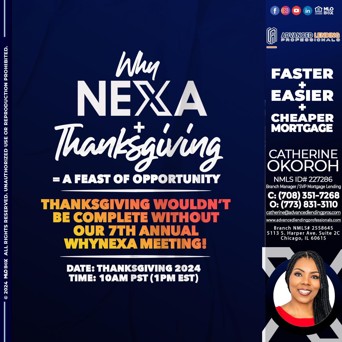 WHY NEXA + THANKSGIVING -  Advanced Lending Professionals -Branch Manager