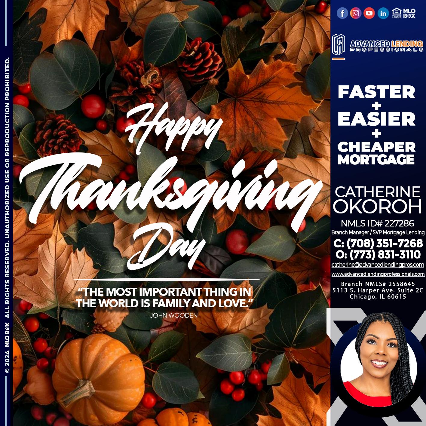 happy thanksgiving -  Advanced Lending Professionals -Branch Manager