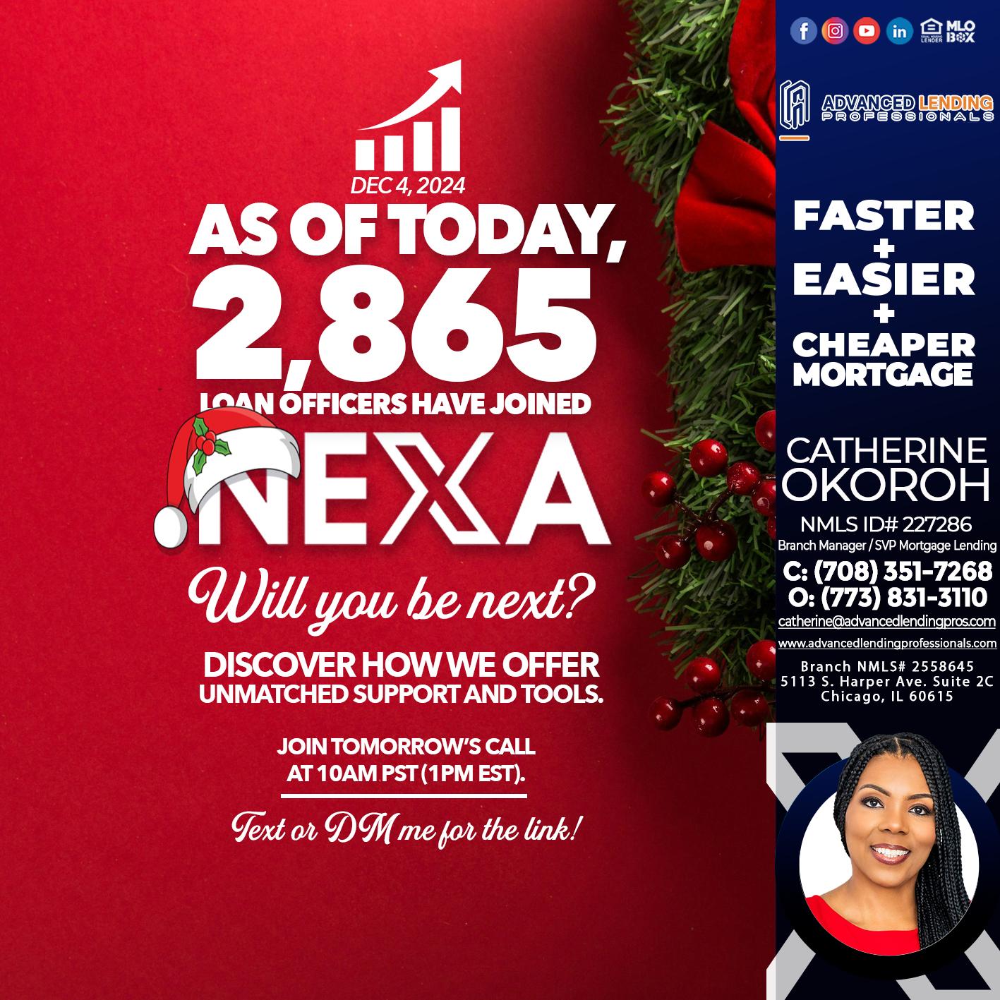 AS OF TODAY -  Advanced Lending Professionals -Branch Manager