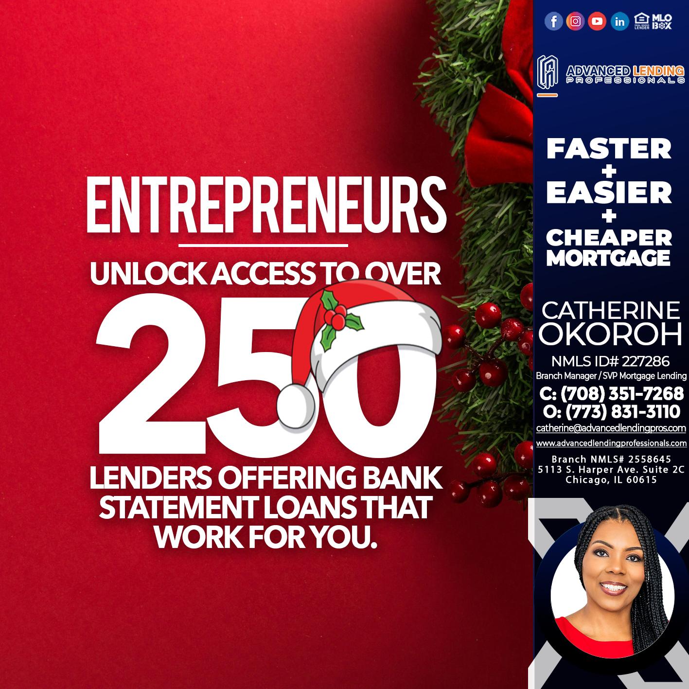 ENTREPRENEURS -  Advanced Lending Professionals -Branch Manager