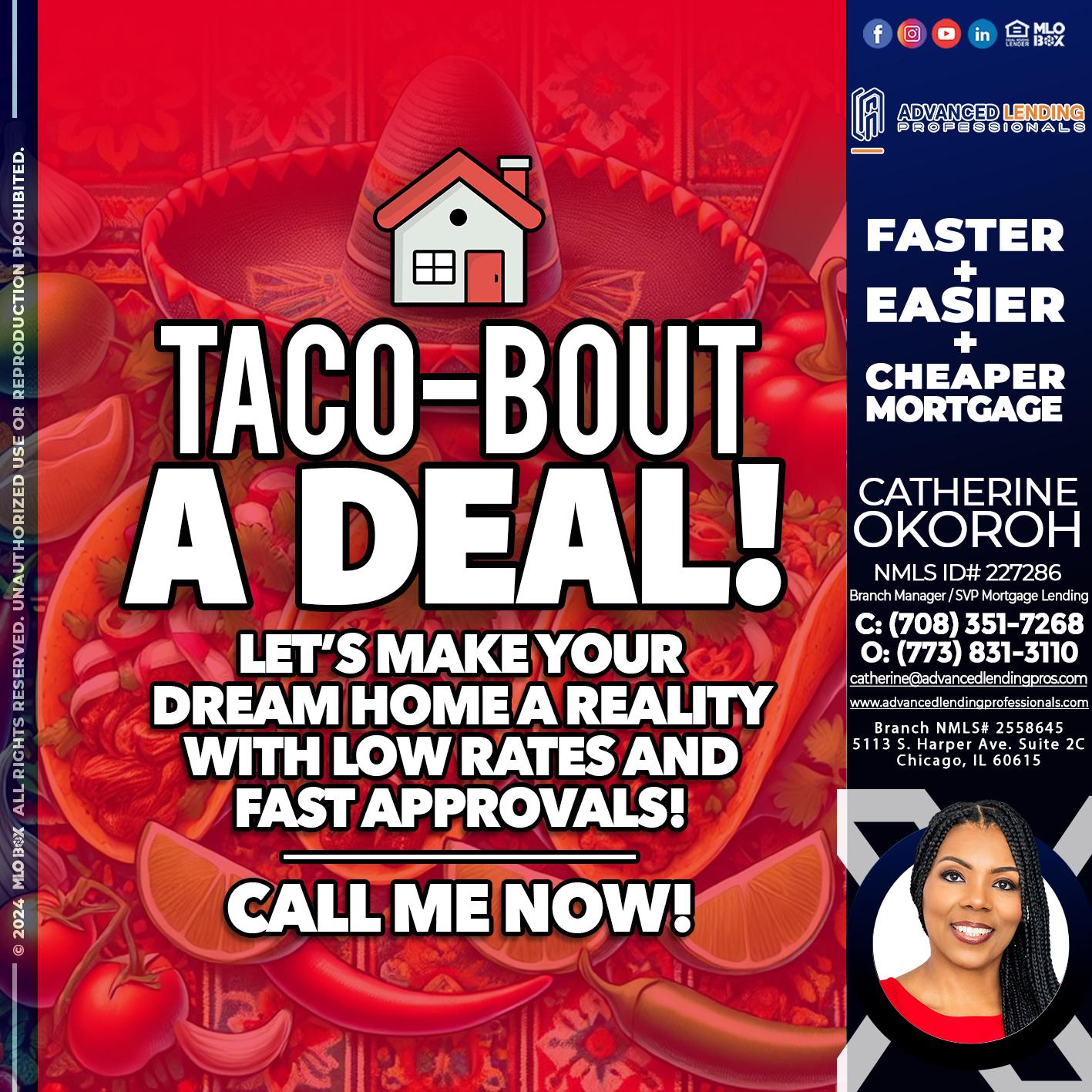 TACO-BOUT -  Advanced Lending Professionals -Branch Manager