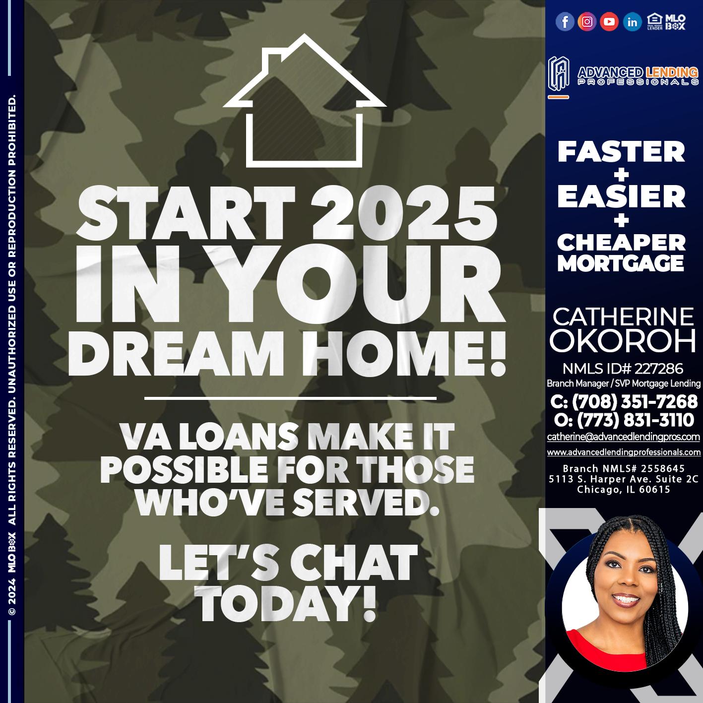 start 2025 VA LOANS -  Advanced Lending Professionals -Branch Manager