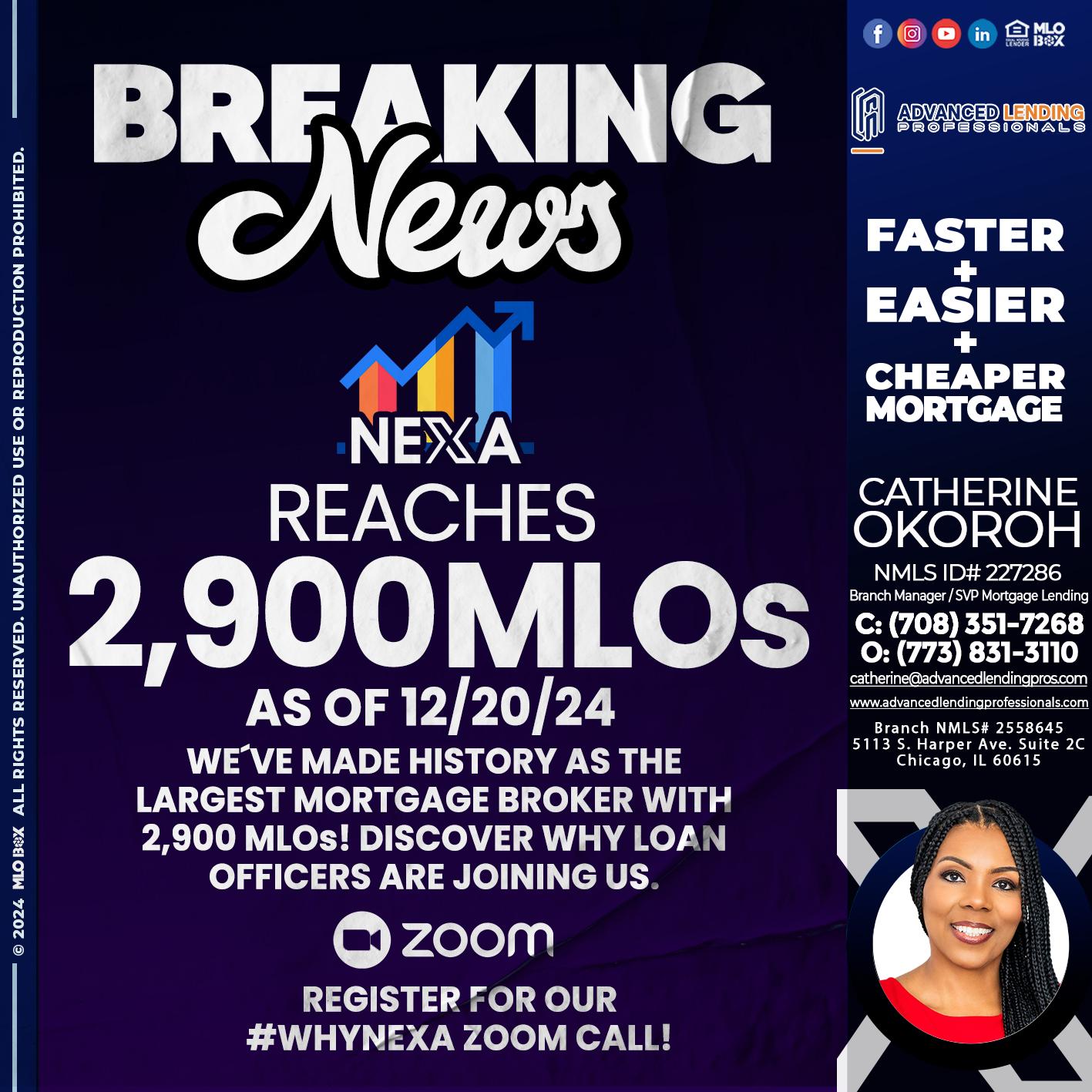 BREAKING NEWS -  Advanced Lending Professionals -Branch Manager