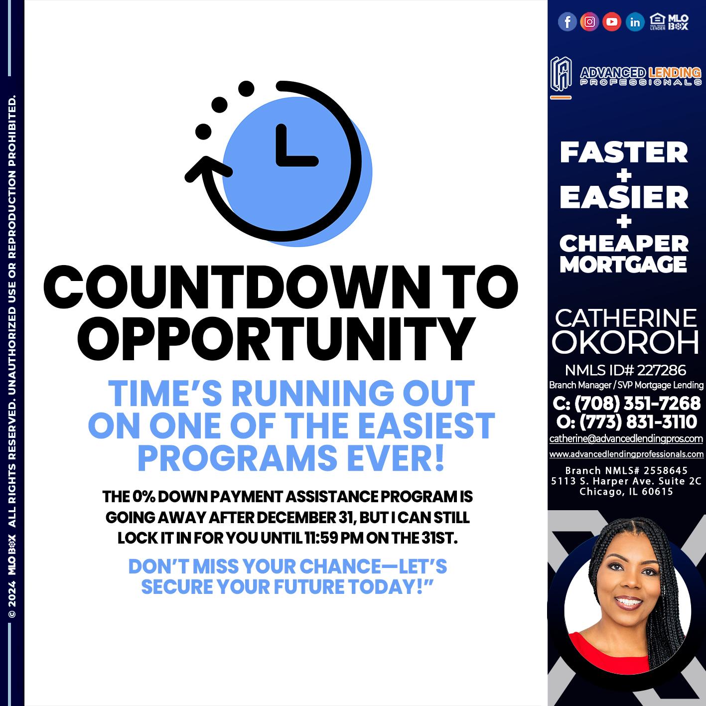 COUNTDOWN -  Advanced Lending Professionals -Branch Manager