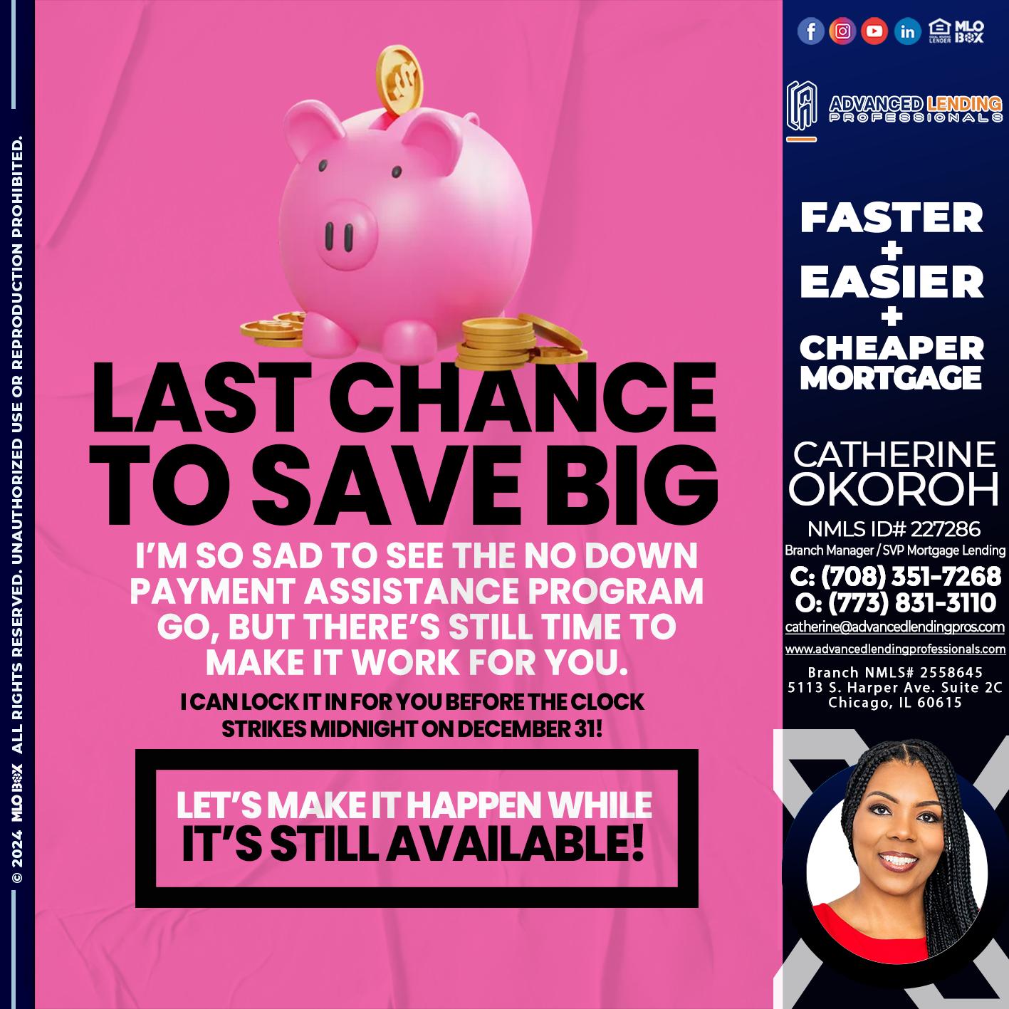 LAST CHANCE TO SAVE BIG -  Advanced Lending Professionals -Branch Manager