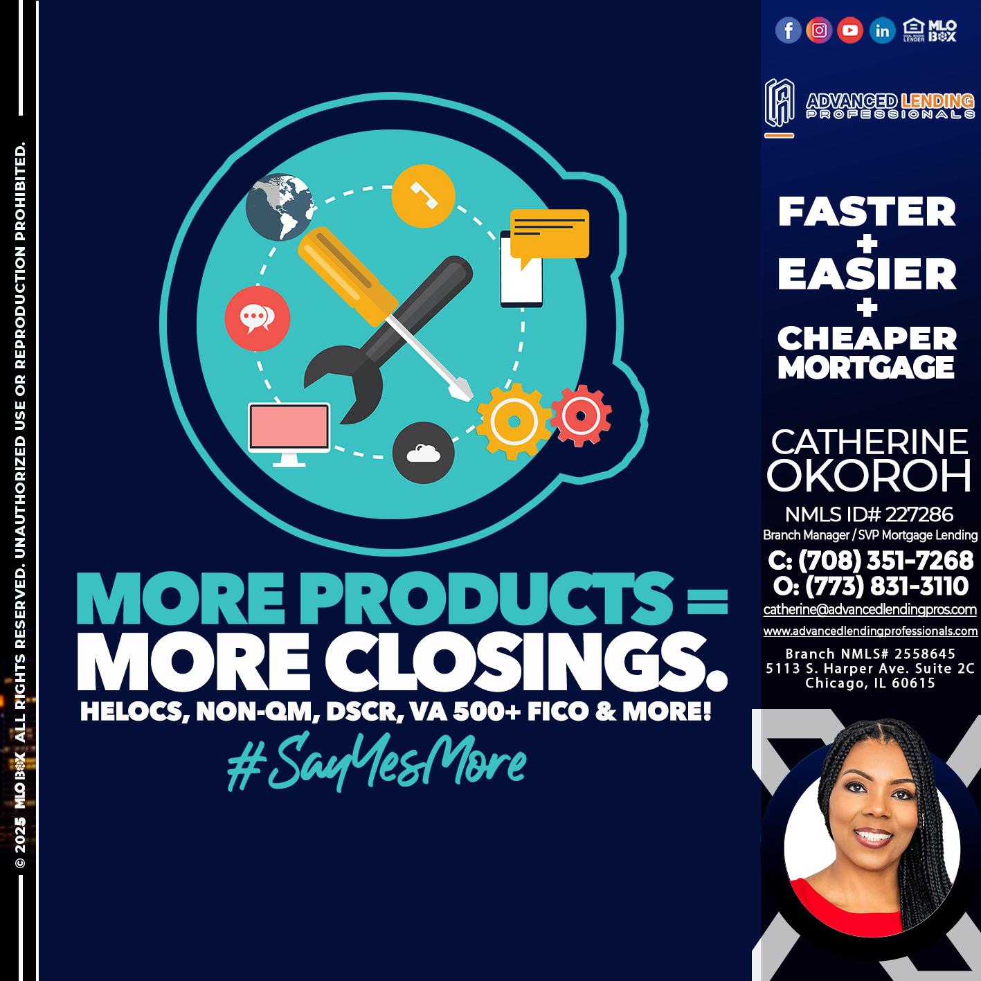 MORE PRODUCTS -  Advanced Lending Professionals -Branch Manager