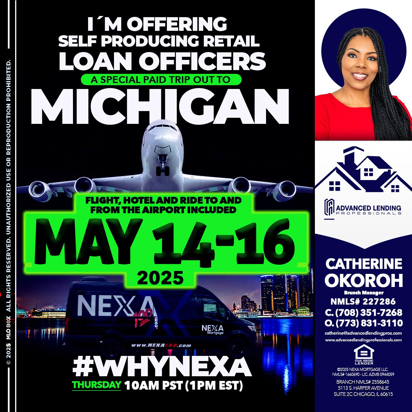 MAY 14-16 MICHIGAN TRIP -  Advanced Lending Professionals -Branch Manager
