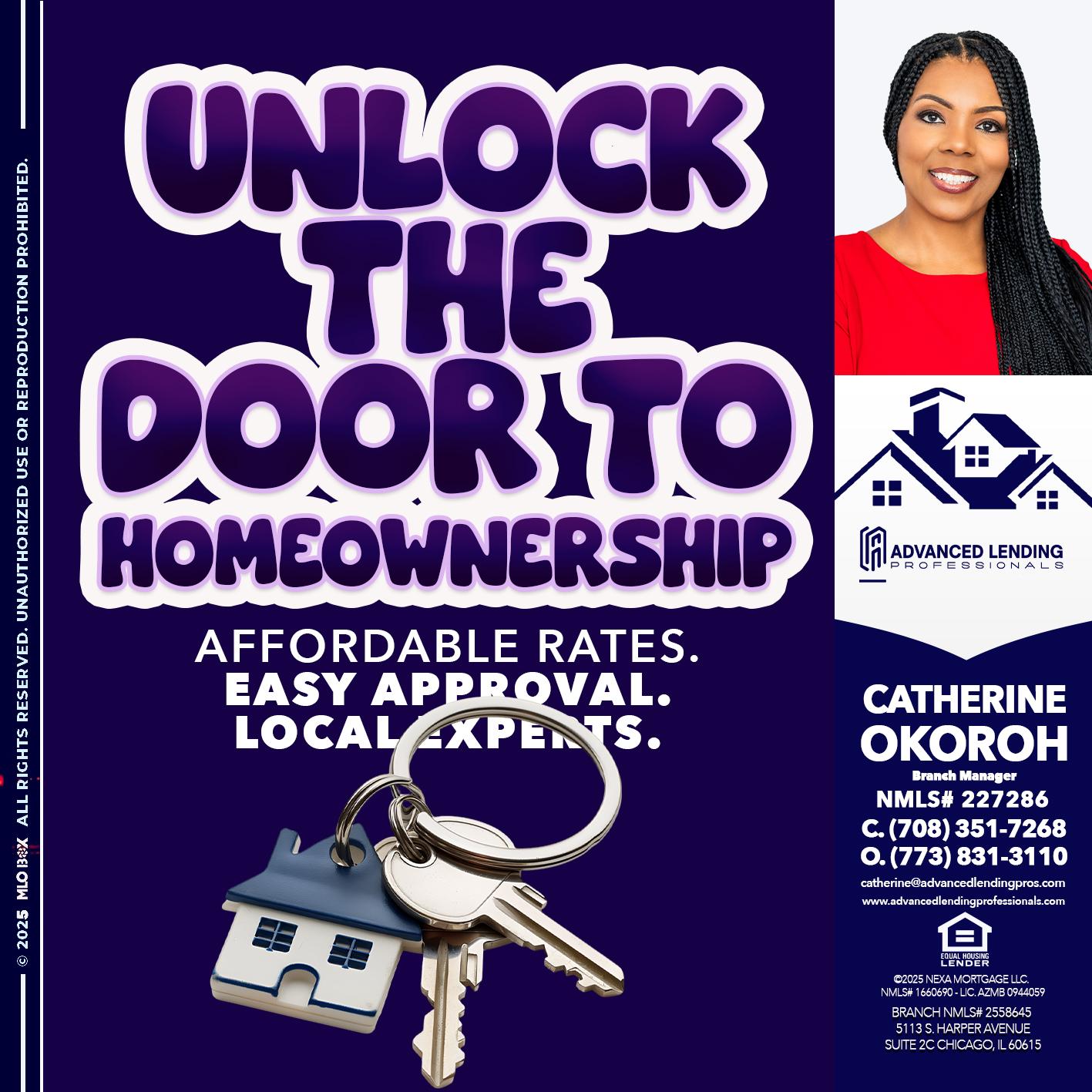 UNLOCK THE DOOR -  Advanced Lending Professionals -Branch Manager