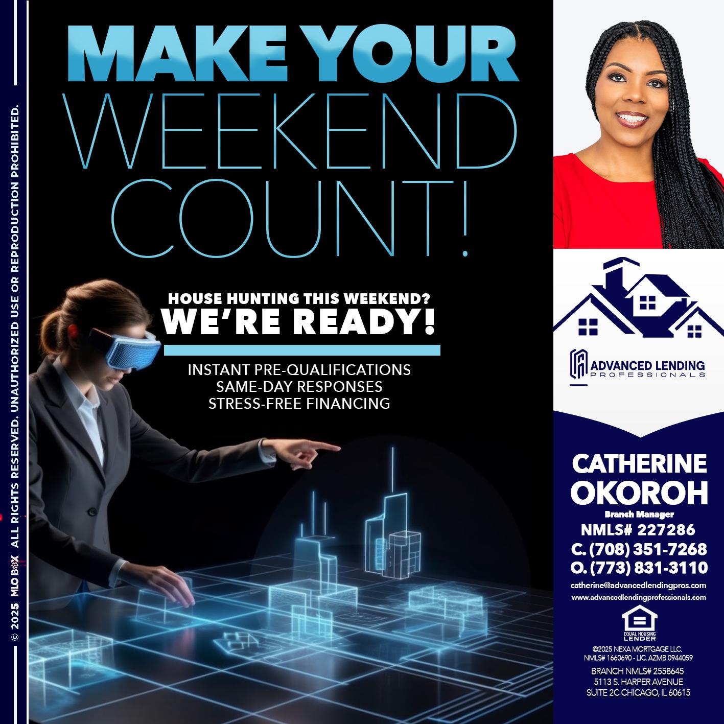 MAKE YOUR WEEKEND COUNT -  Advanced Lending Professionals -Branch Manager
