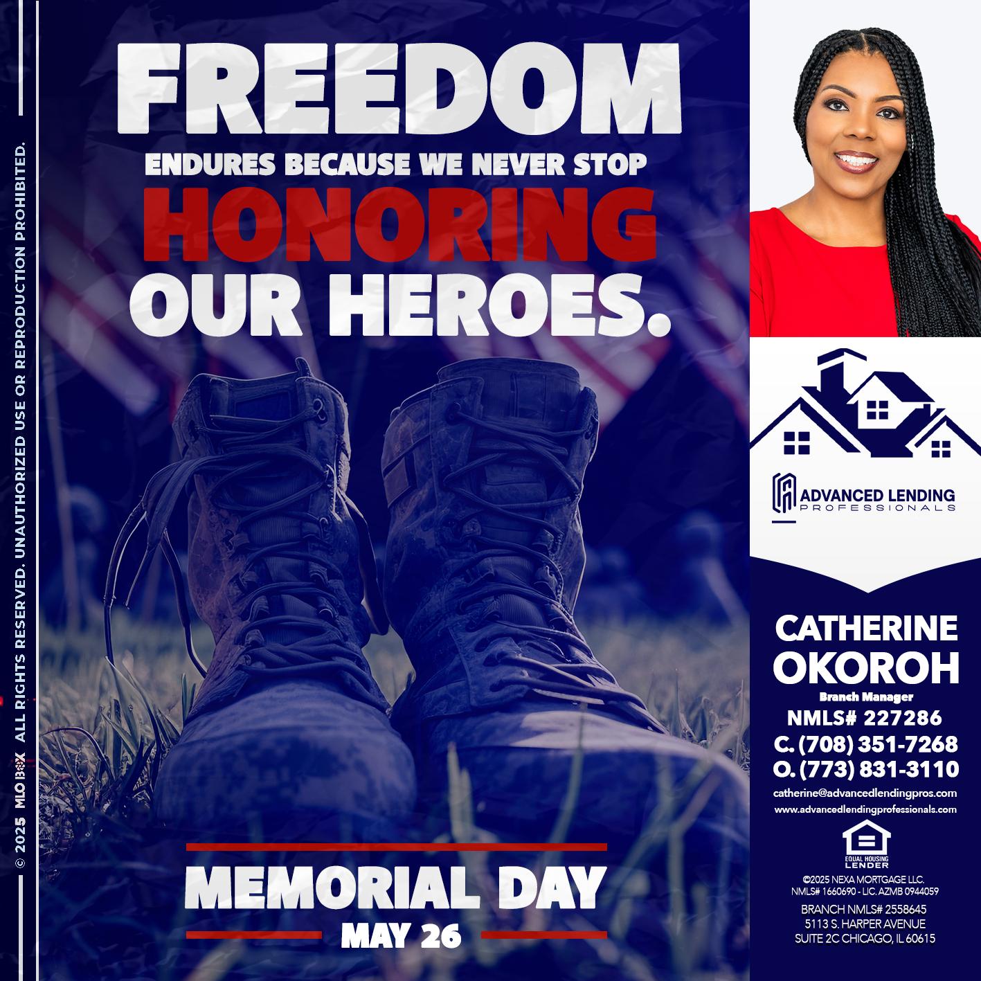 Memorial Day -  Advanced Lending Professionals -Branch Manager