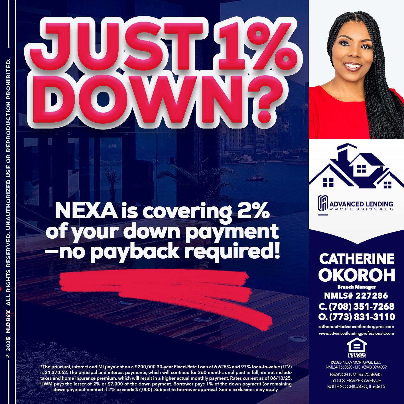 JUST 1% DOWN -  Advanced Lending Professionals -Branch Manager
