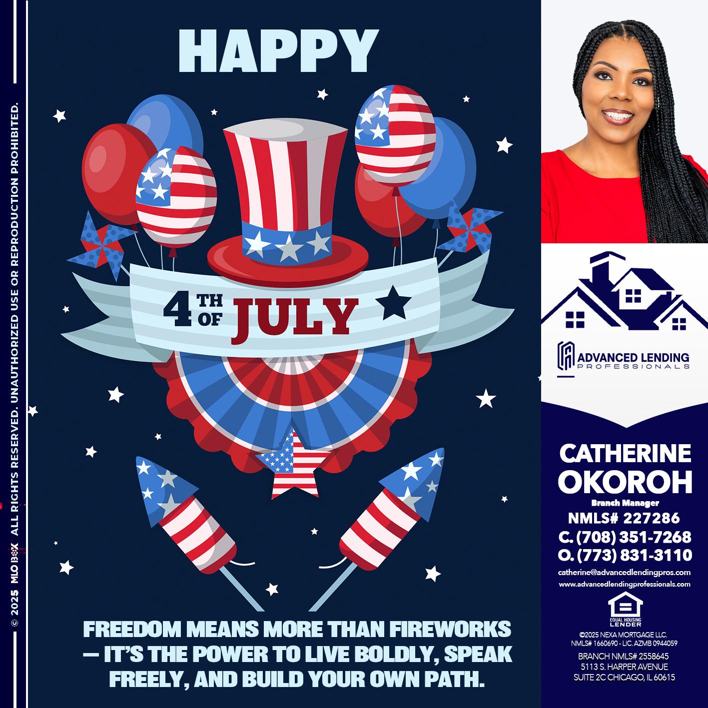 HAPPY 4TH OF JULY -  Advanced Lending Professionals -Branch Manager