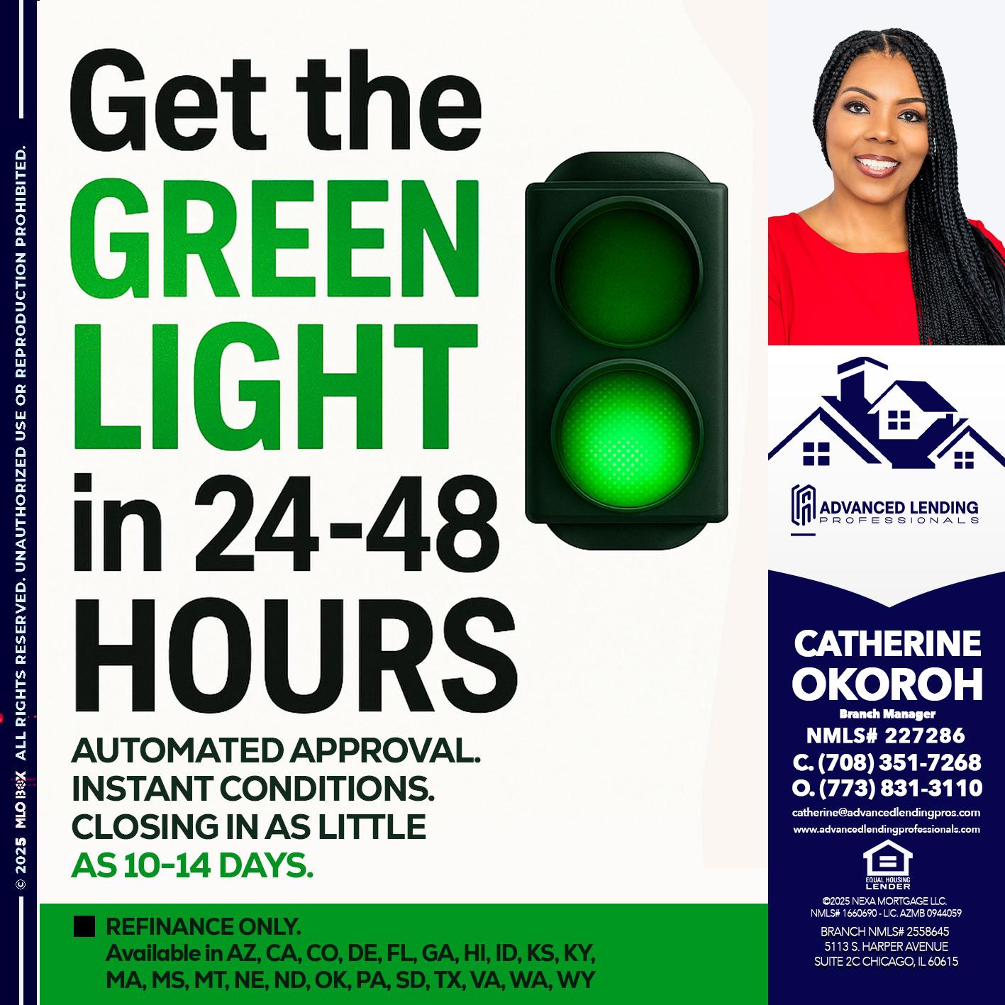 GET THE GREEN LIGHT -  Advanced Lending Professionals -Branch Manager
