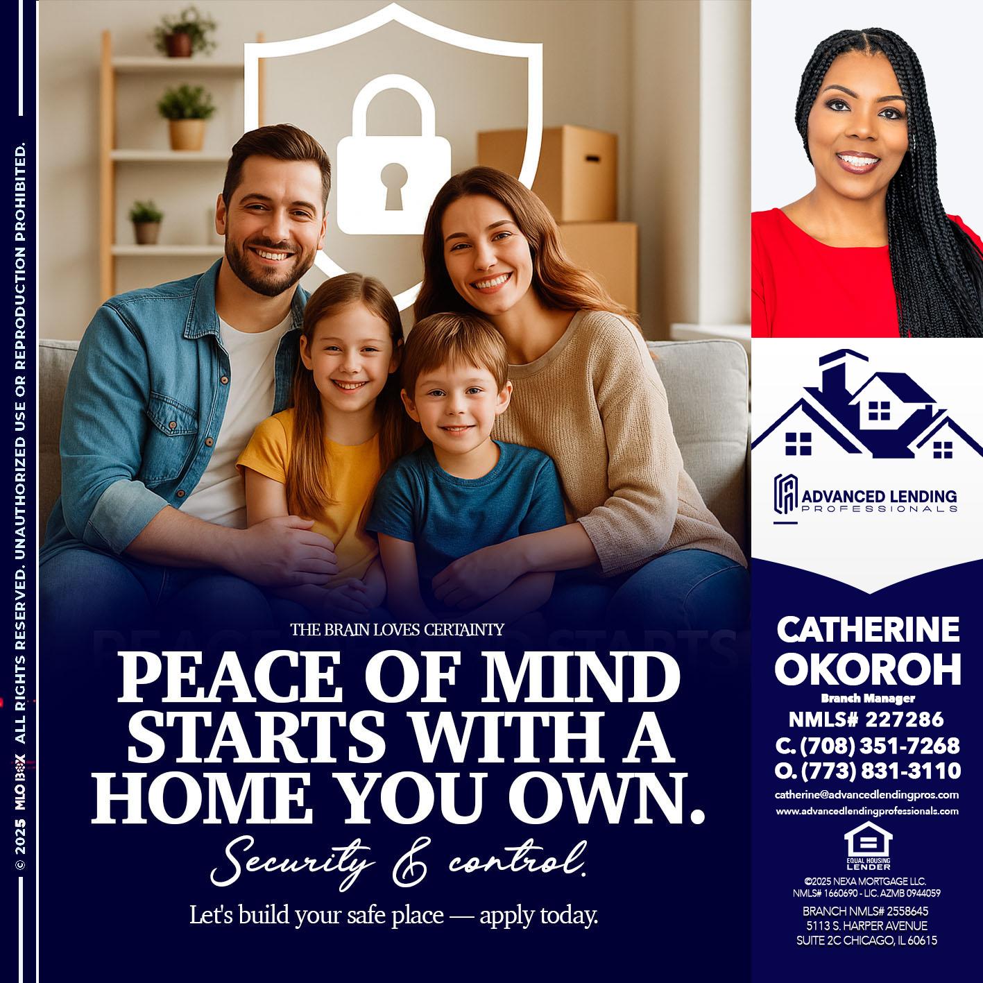 peace of mind -  Advanced Lending Professionals -Branch Manager