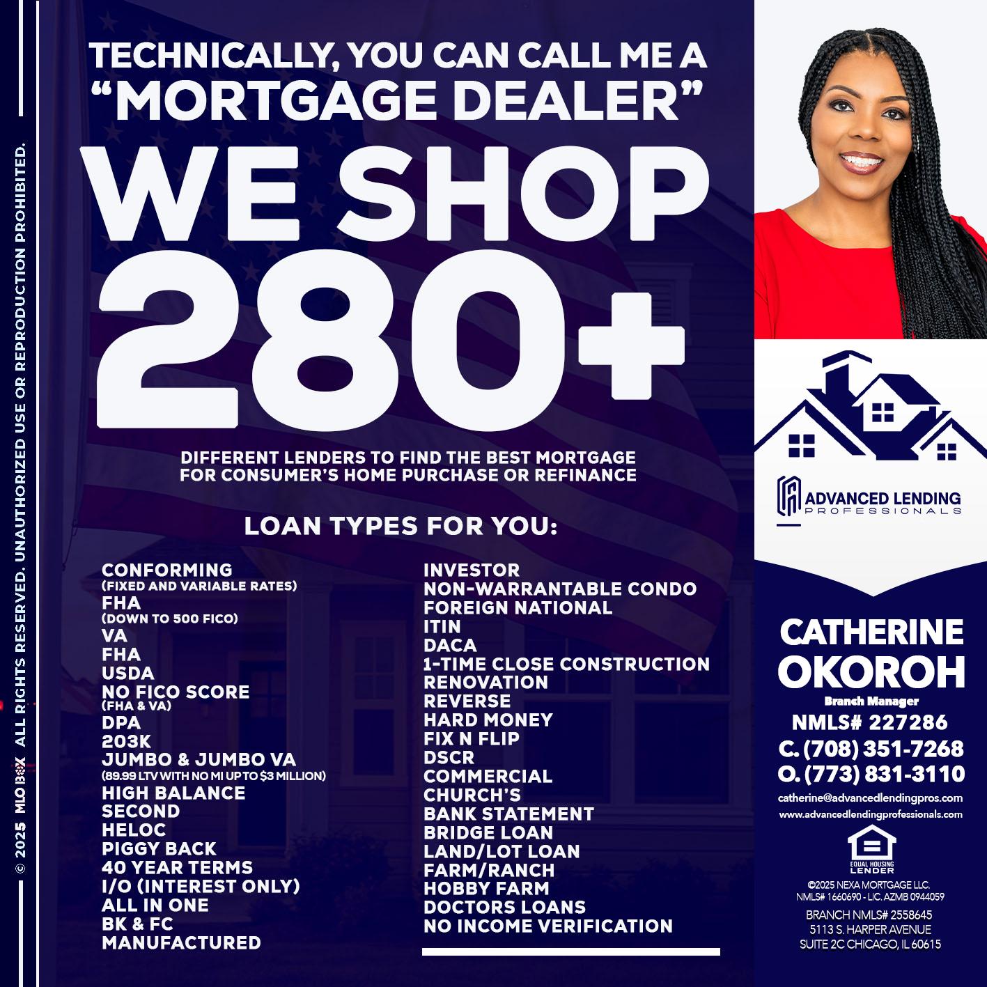 WE SHOP 280 + -  Advanced Lending Professionals -Branch Manager