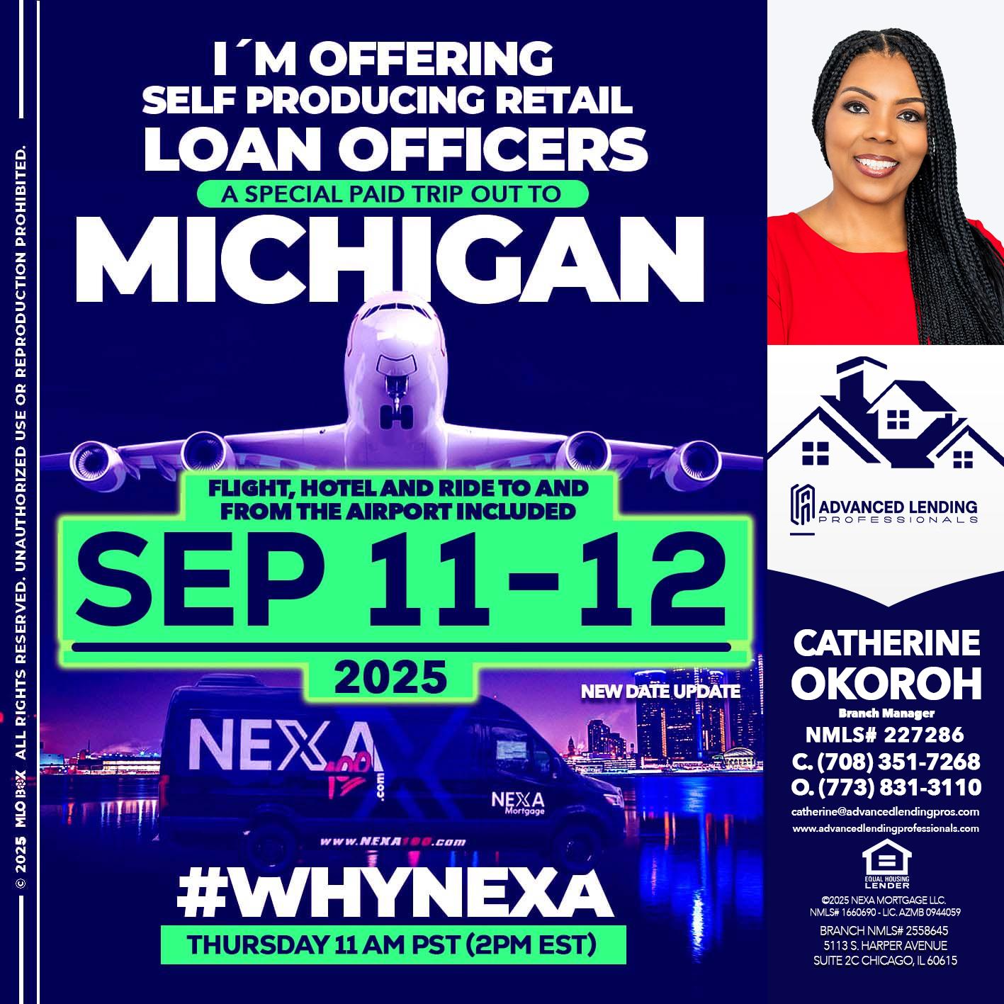 michigan sep 11-12 -  Advanced Lending Professionals -Branch Manager