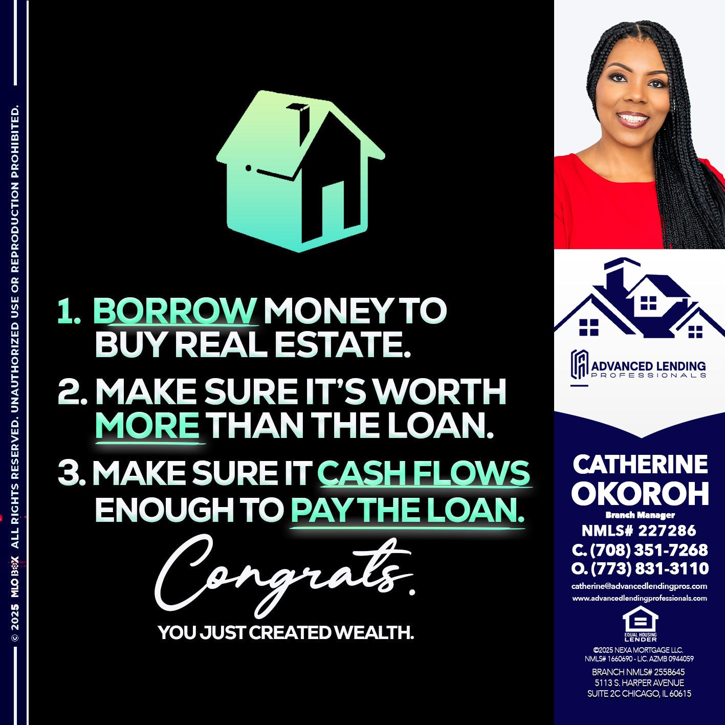 BORROW MONEY -  Advanced Lending Professionals -Branch Manager