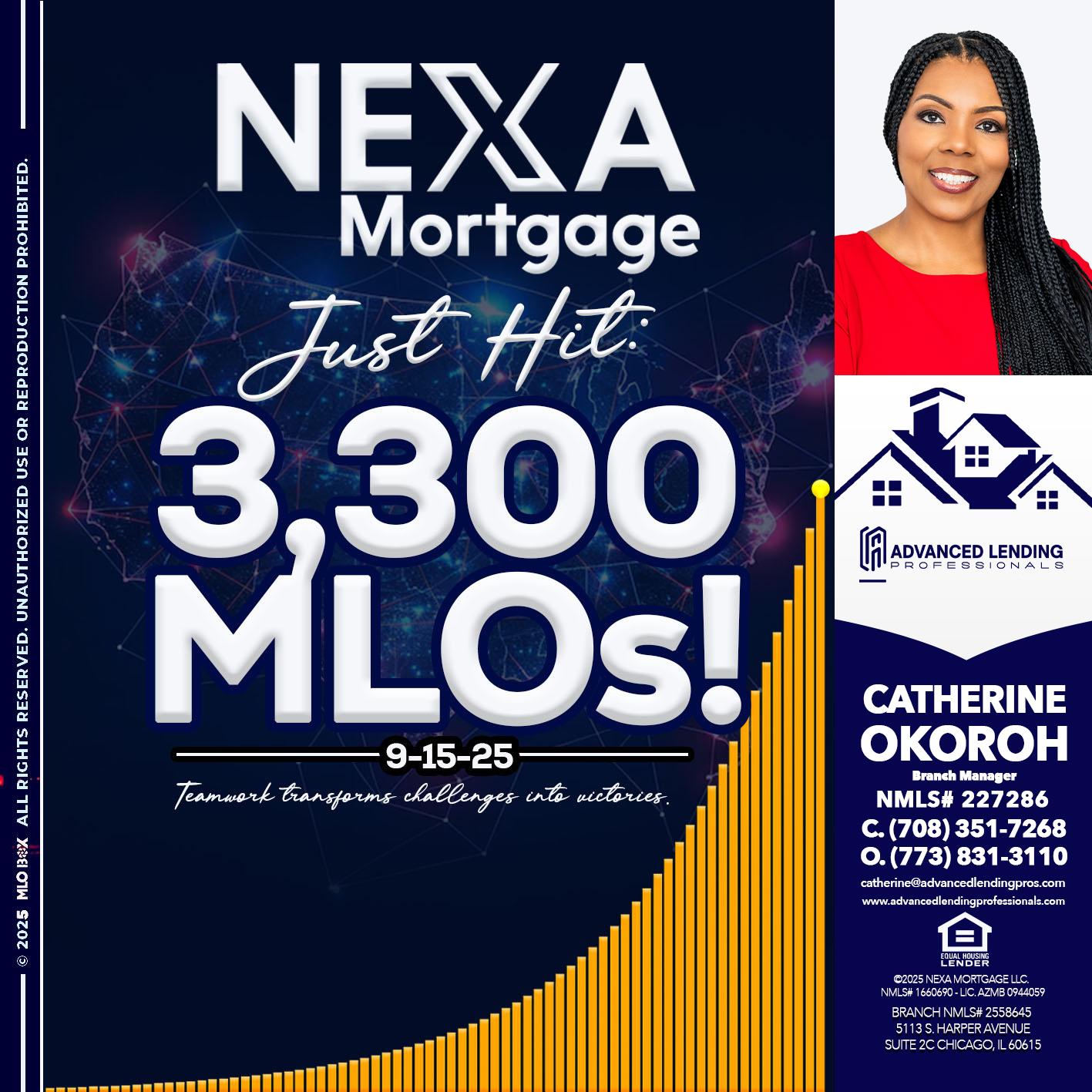 NEXA JUST HIT 3300 MLOS -  Advanced Lending Professionals -Branch Manager
