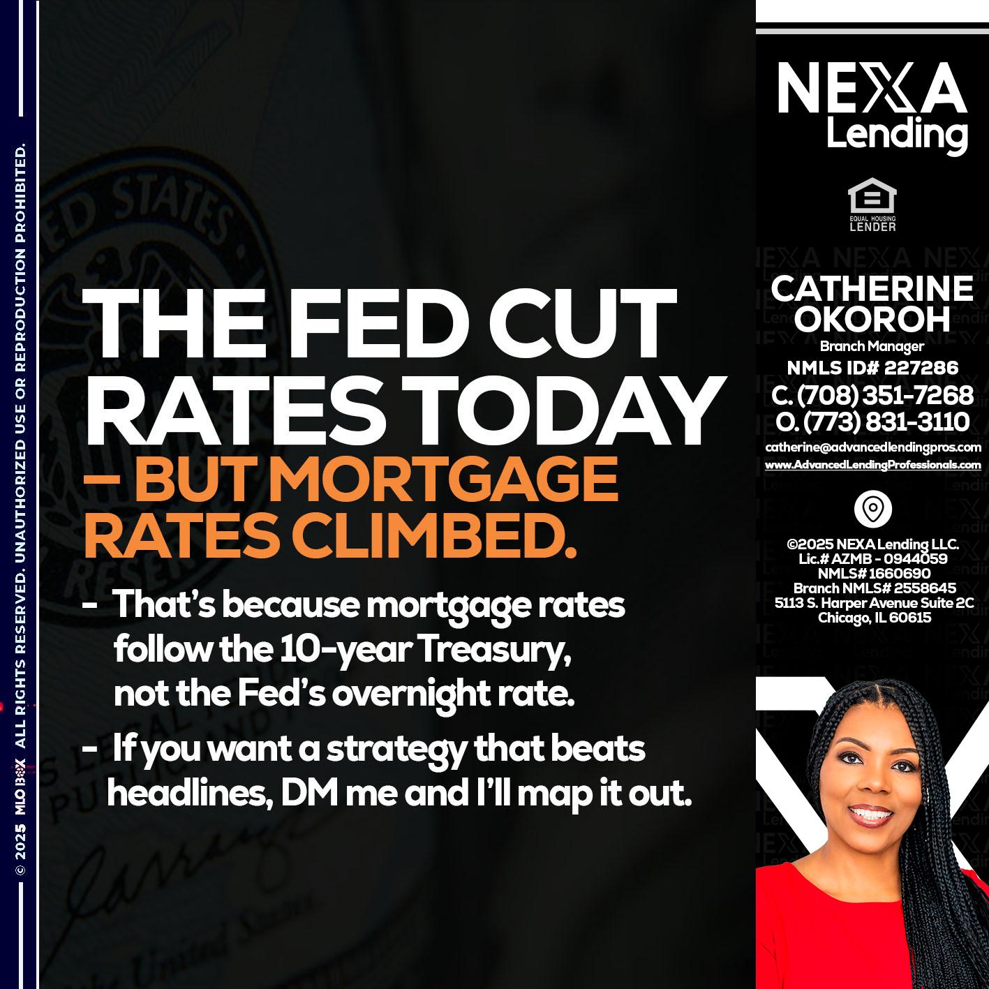 THE FED CUT -  Advanced Lending Professionals -Branch Manager