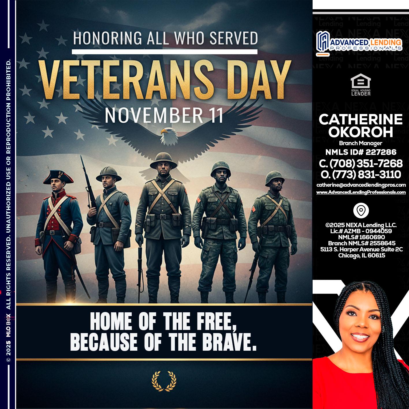 Veterans Day -  Advanced Lending Professionals -Branch Manager