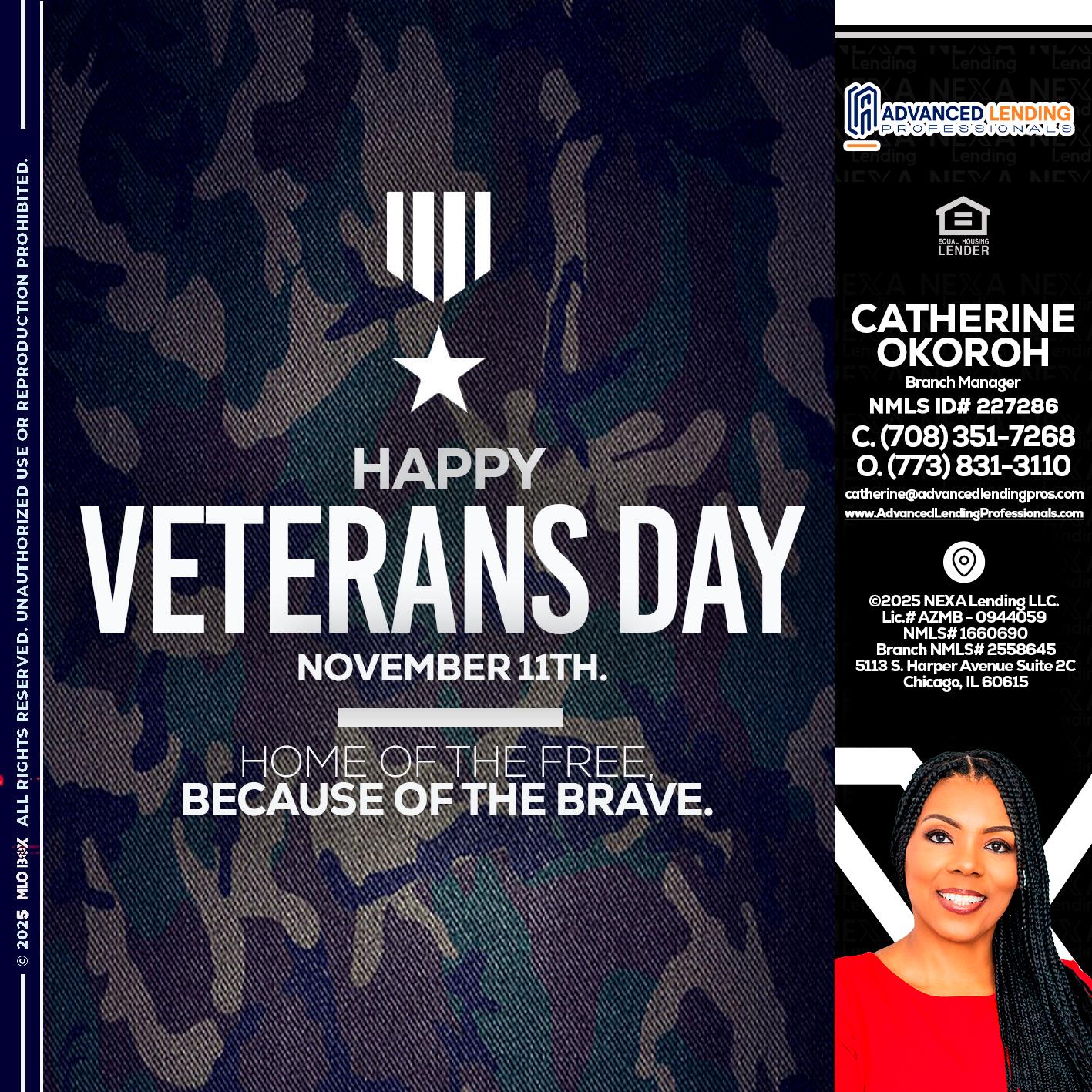 VETERANS DAY -  Advanced Lending Professionals -Branch Manager