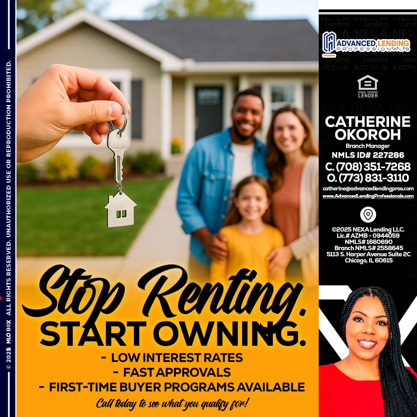 STOP RENTING -  Advanced Lending Professionals -Branch Manager
