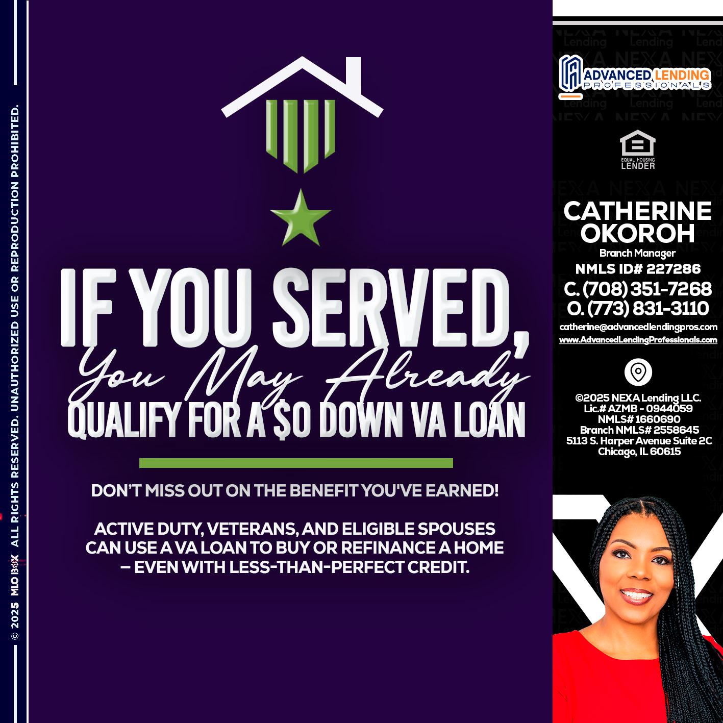 IF YOU SERVED -  Advanced Lending Professionals -Branch Manager
