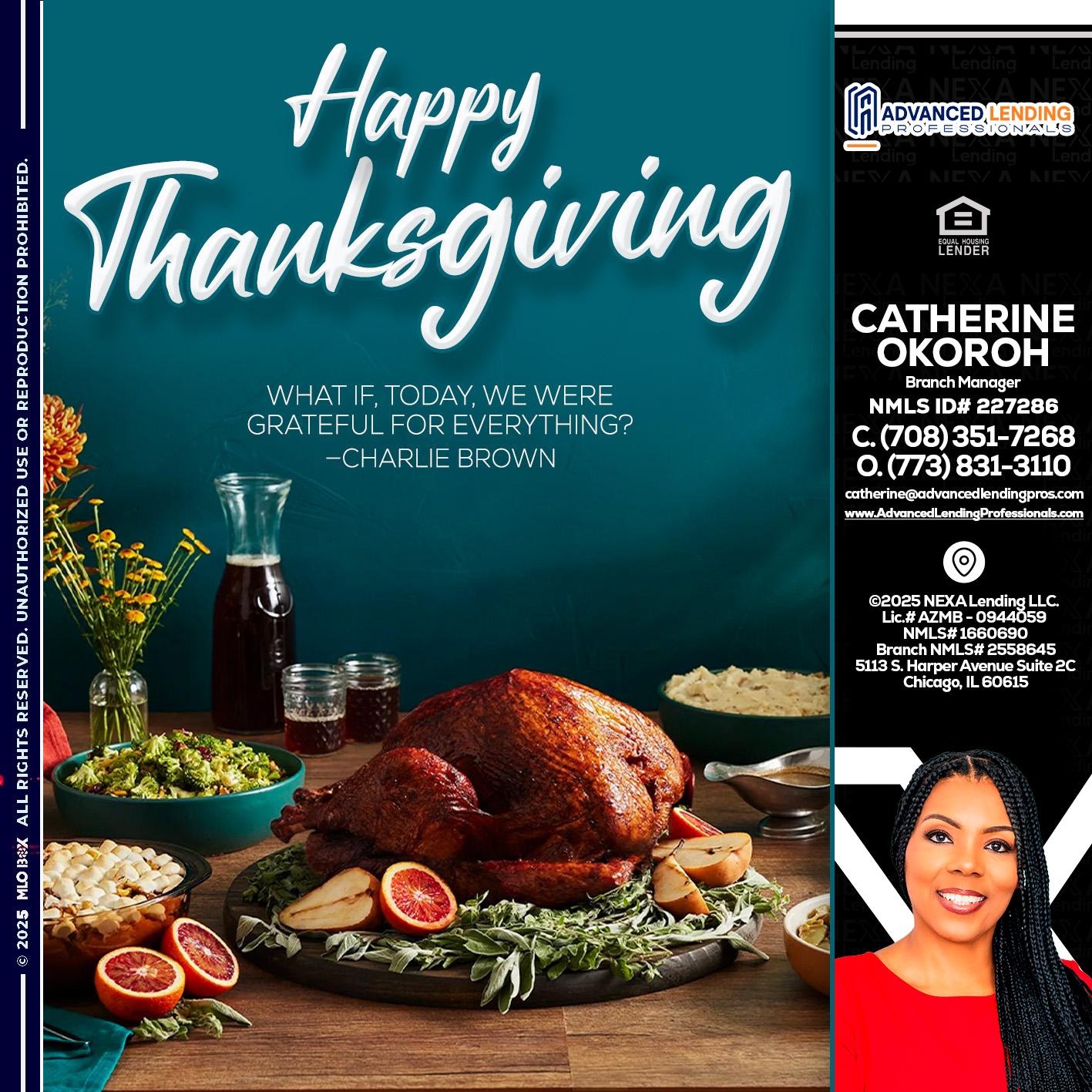 happy Thanksgiving -  Advanced Lending Professionals -Branch Manager