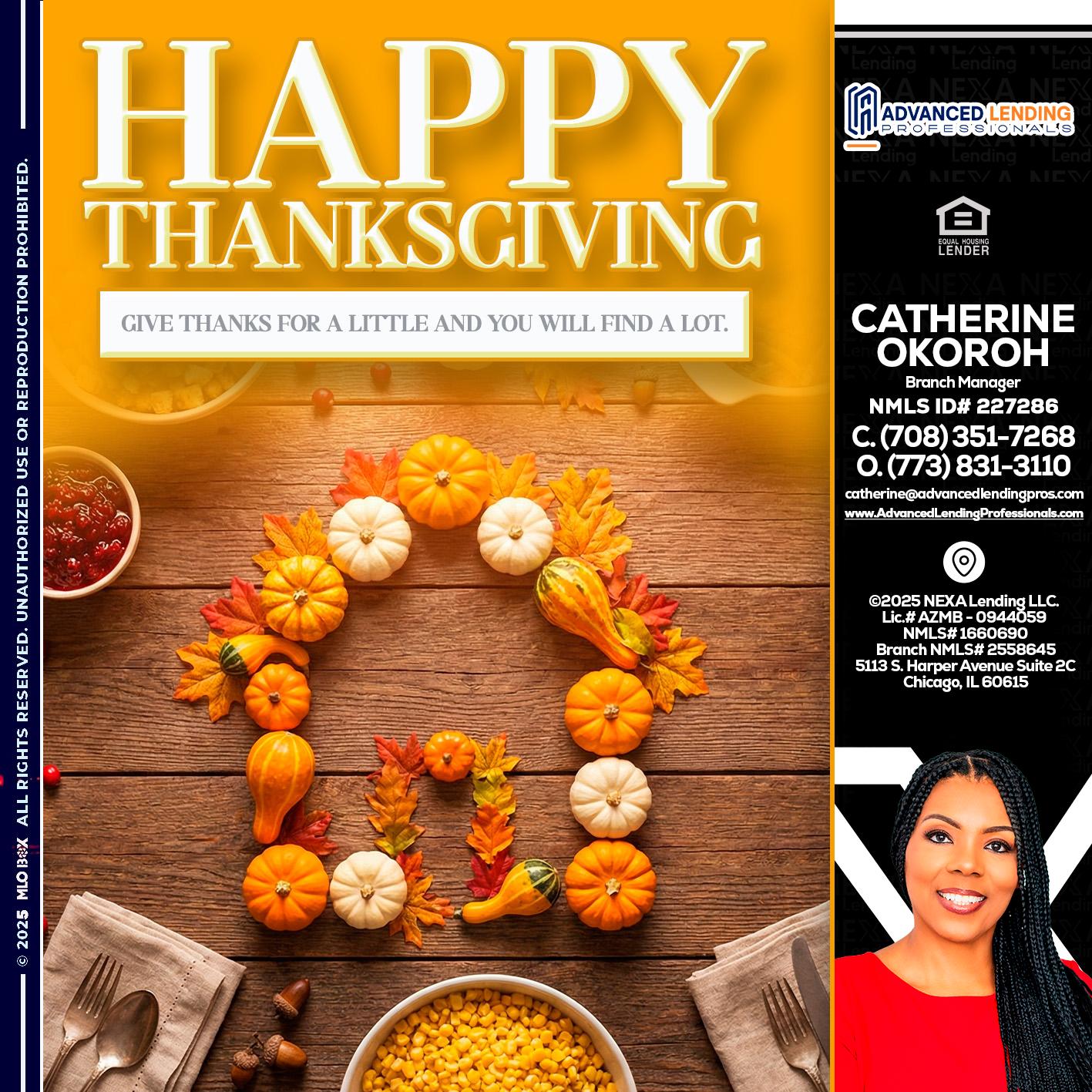 HAPPY THANKSGIVING -  Advanced Lending Professionals -Branch Manager