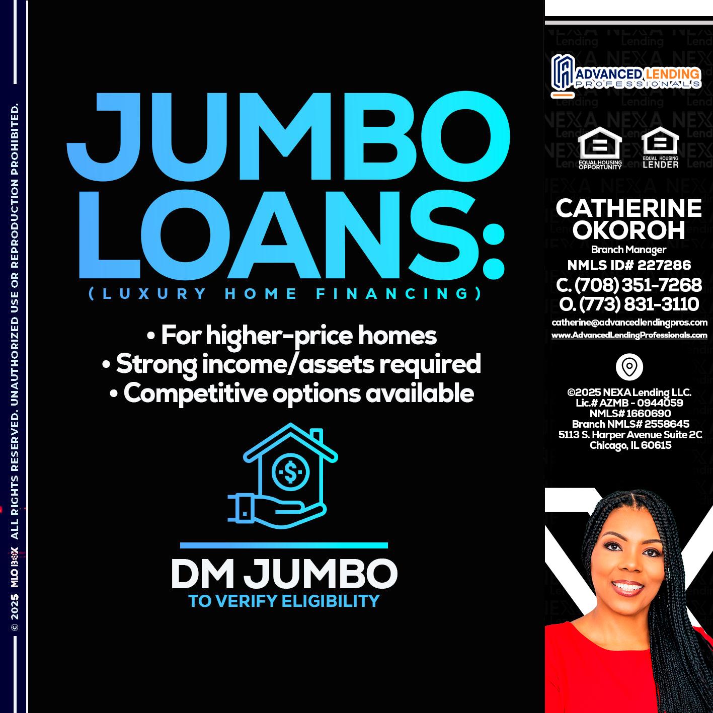 JUMBO LOANS -  Advanced Lending Professionals -Branch Manager