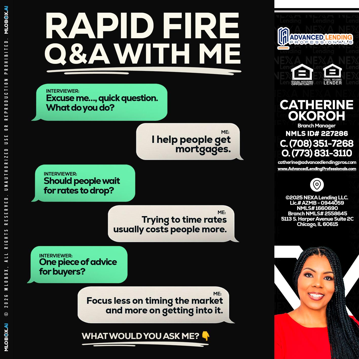 RAPID FIRE Q&A -  Advanced Lending Professionals -Branch Manager