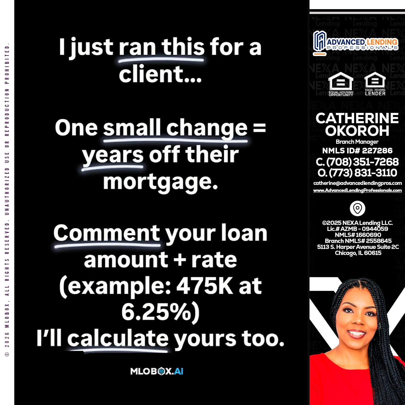 I JUST RAN -  Advanced Lending Professionals -Branch Manager