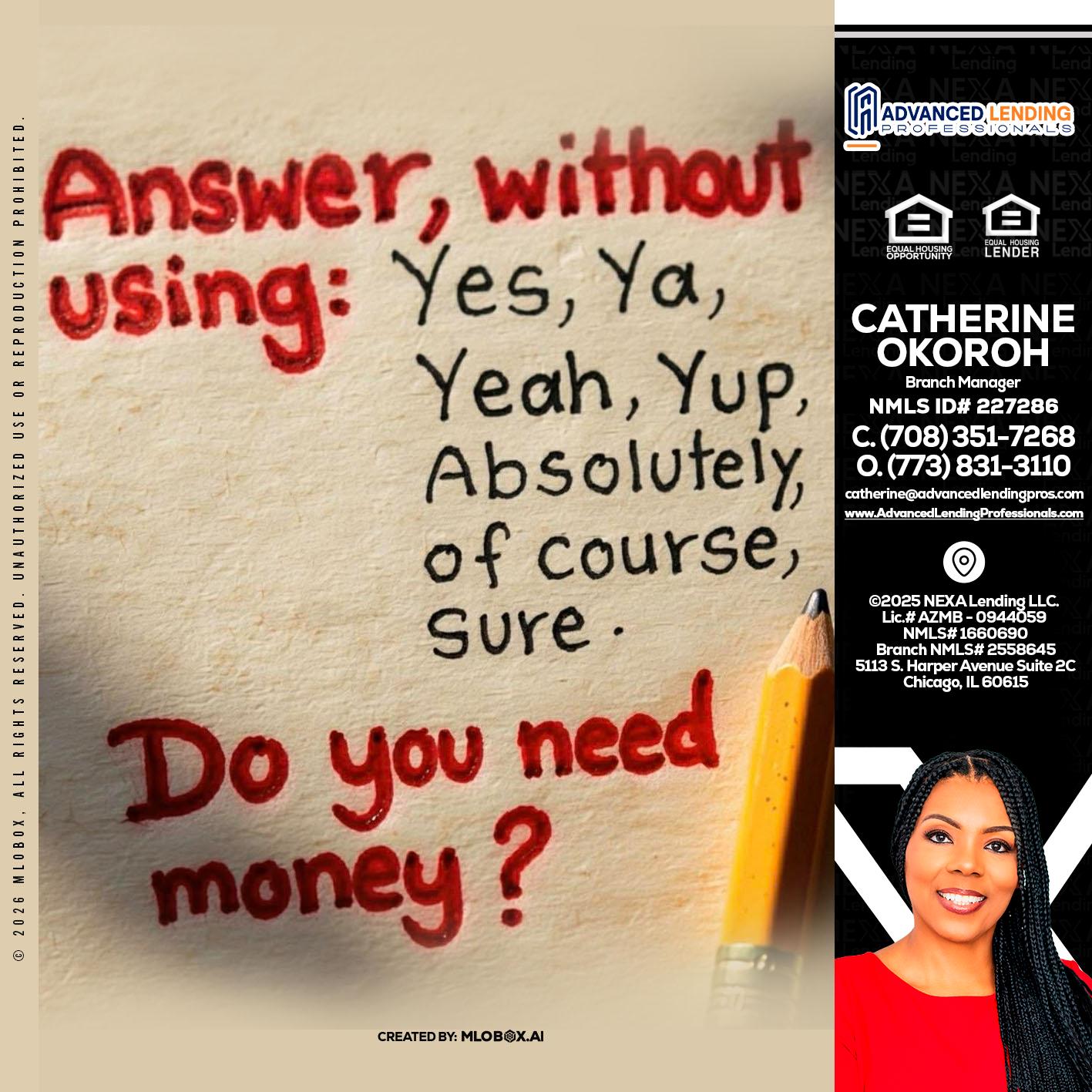 answer without -  Advanced Lending Professionals -Branch Manager