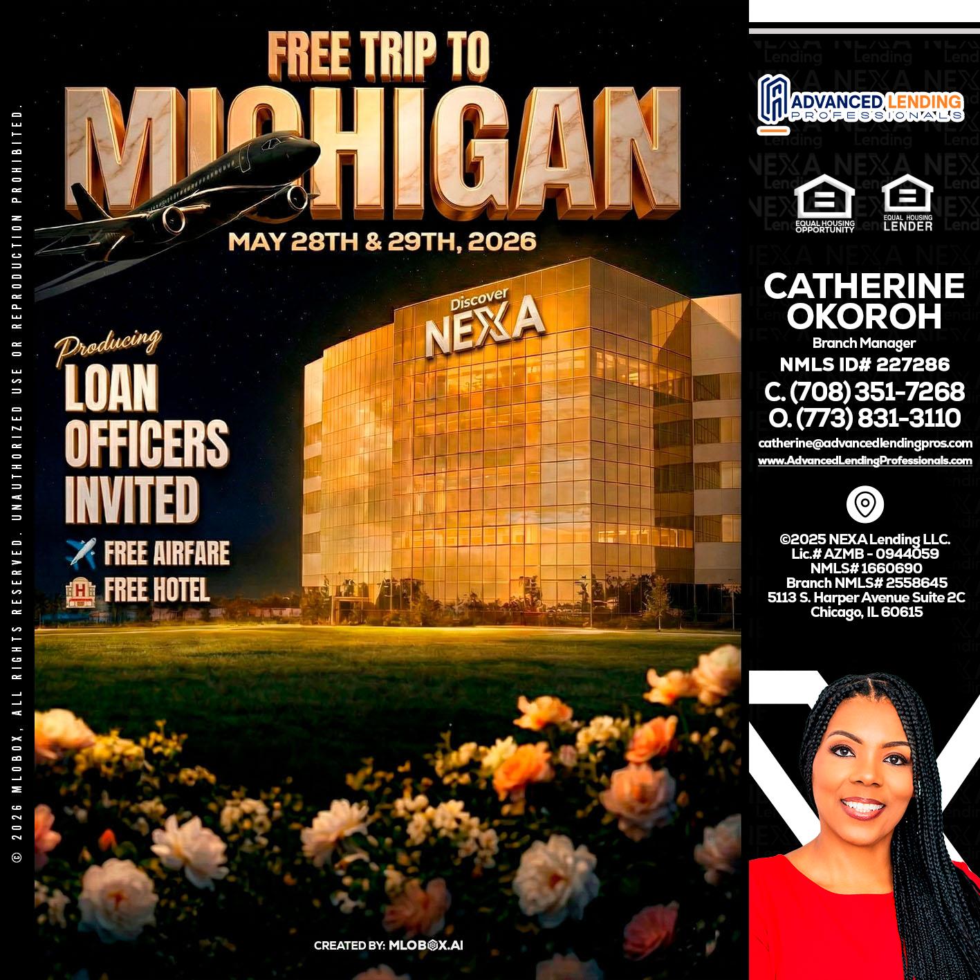 FREE TRIP TO MICHIGAN -  Advanced Lending Professionals -Branch Manager