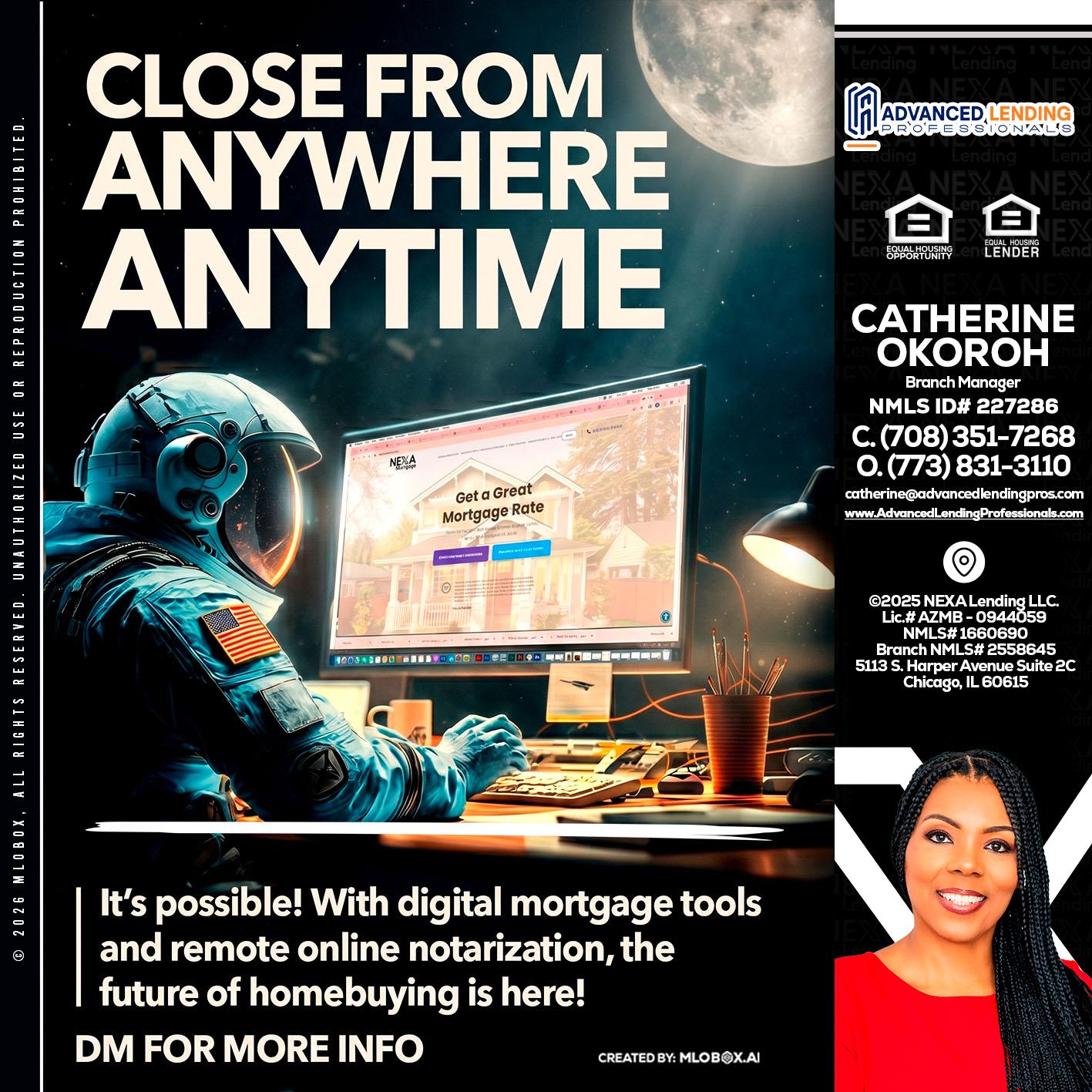 CLOSE FROM -  Advanced Lending Professionals -Branch Manager