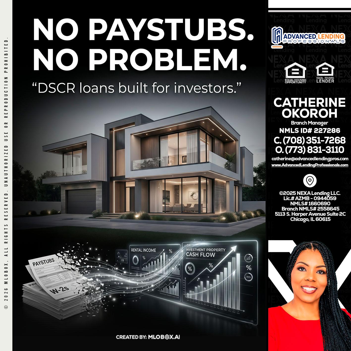 no paystub -  Advanced Lending Professionals -Branch Manager