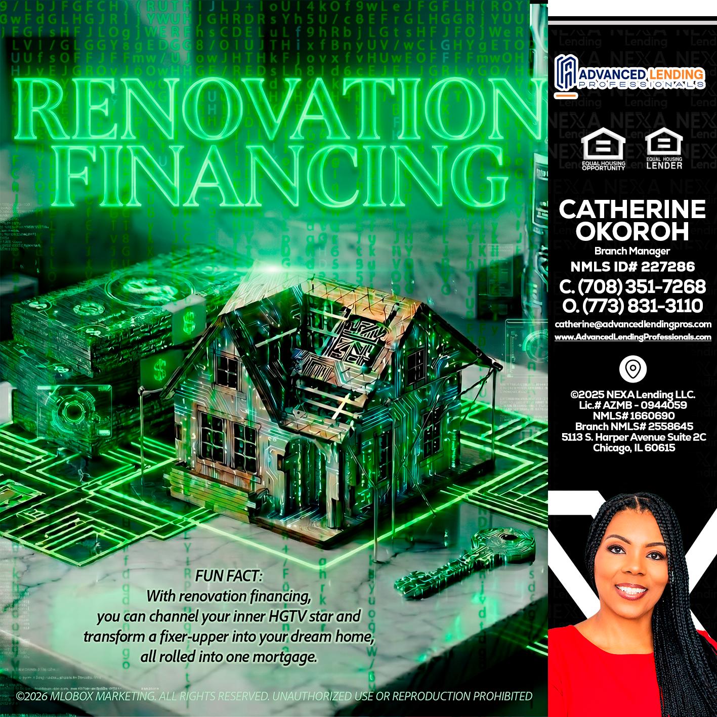 RENOVATION FINANCING -  Advanced Lending Professionals -Branch Manager