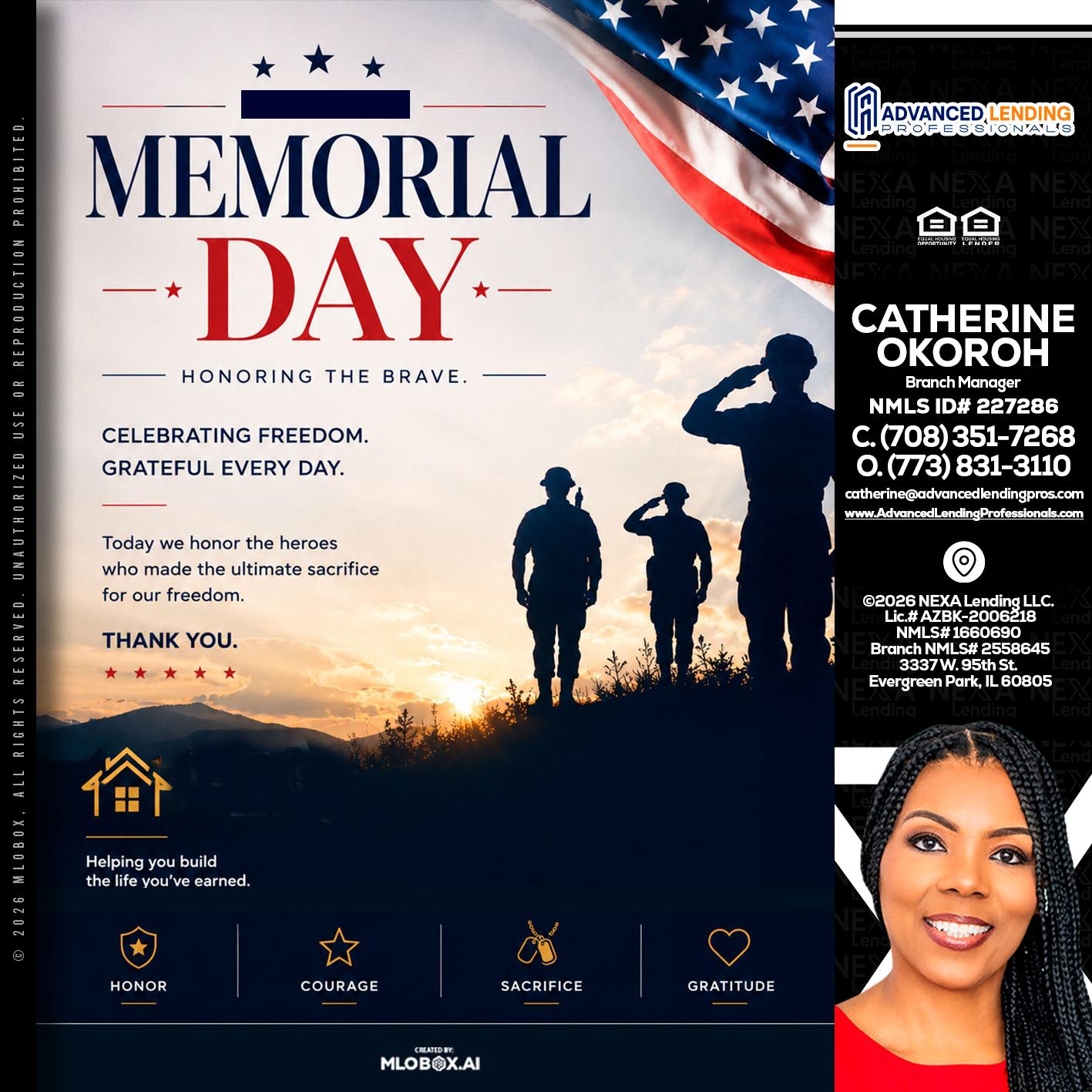 MEMORIAL DAY -  Advanced Lending Professionals -Branch Manager