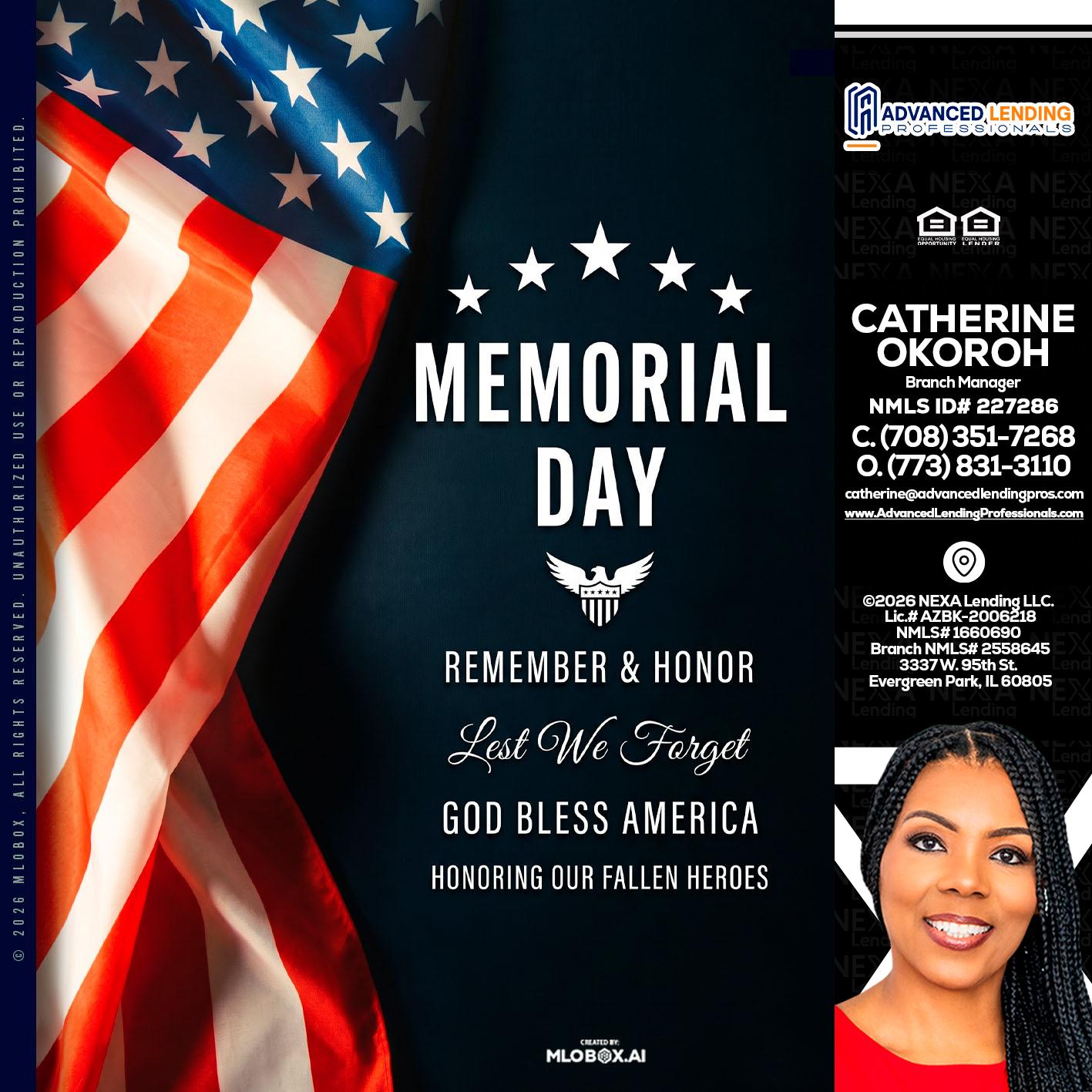 MEMORIAL DAY -  Advanced Lending Professionals -Branch Manager