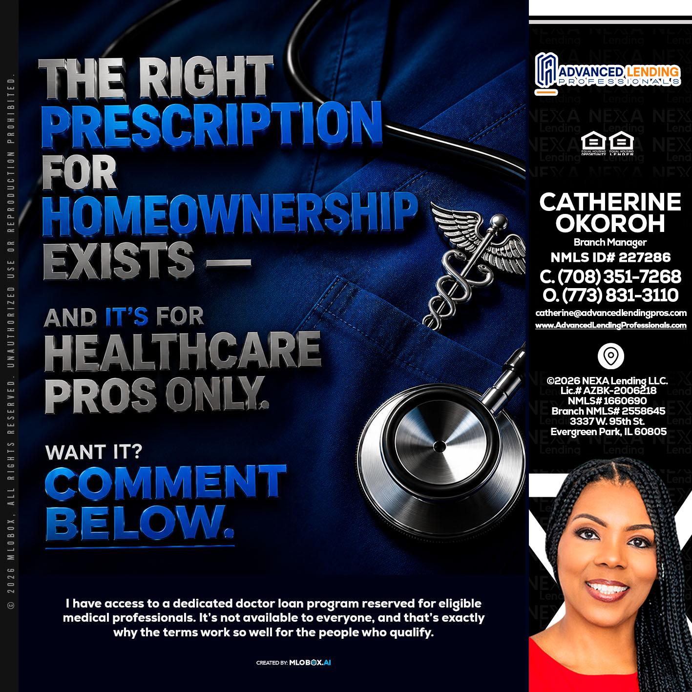 THE RIGHT PRESCRIPTION -  Advanced Lending Professionals -Branch Manager