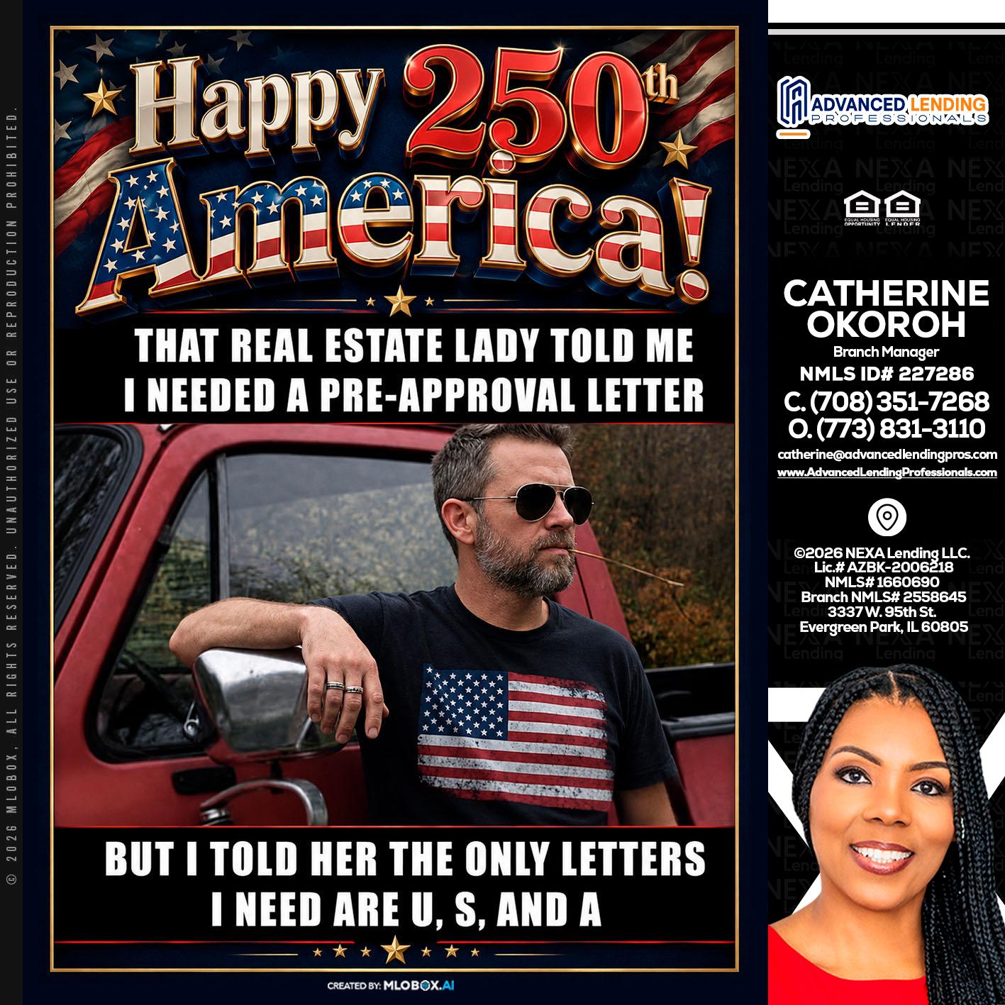 HAPPY 250 TH -  Advanced Lending Professionals -Branch Manager