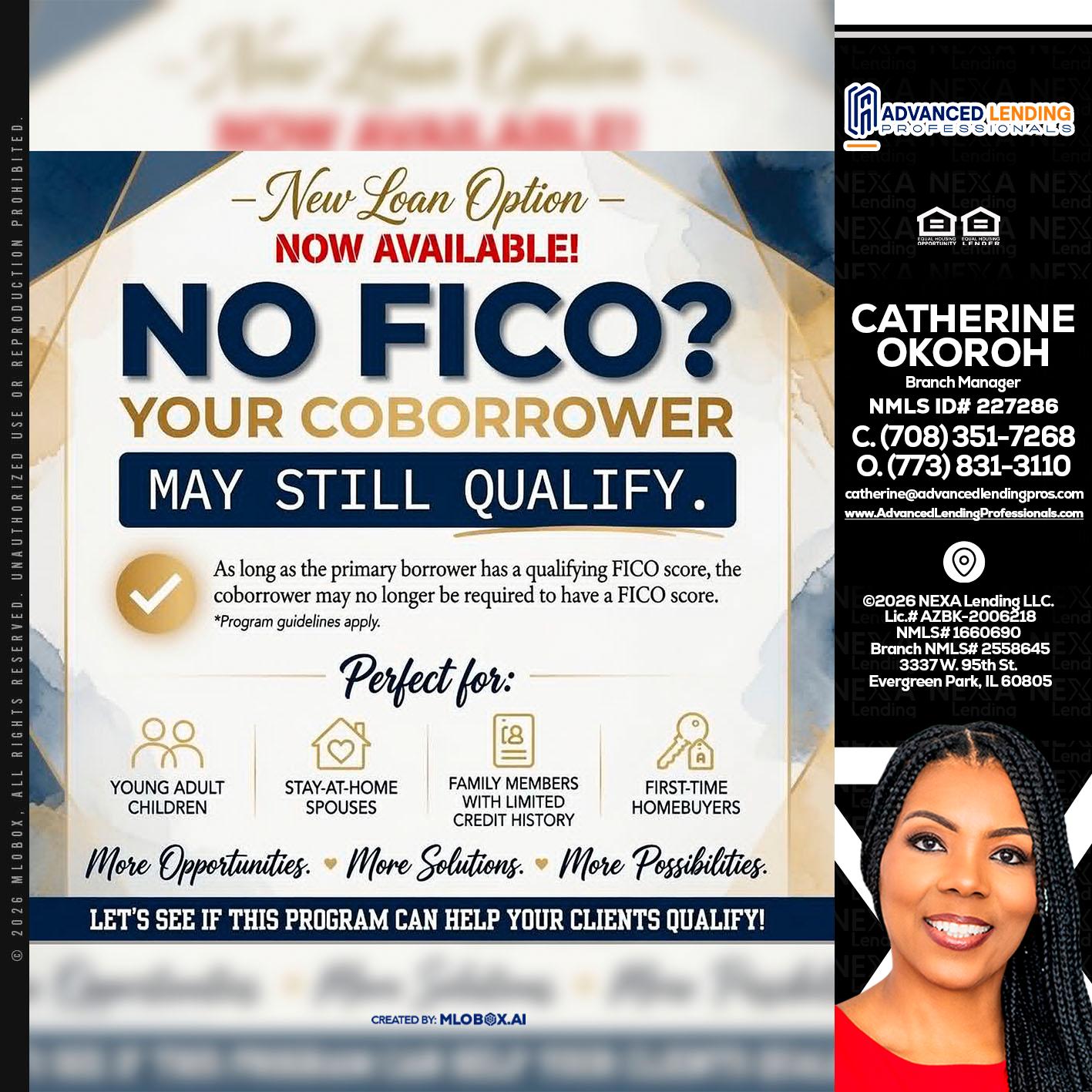 NO FICO? -  Advanced Lending Professionals -Branch Manager