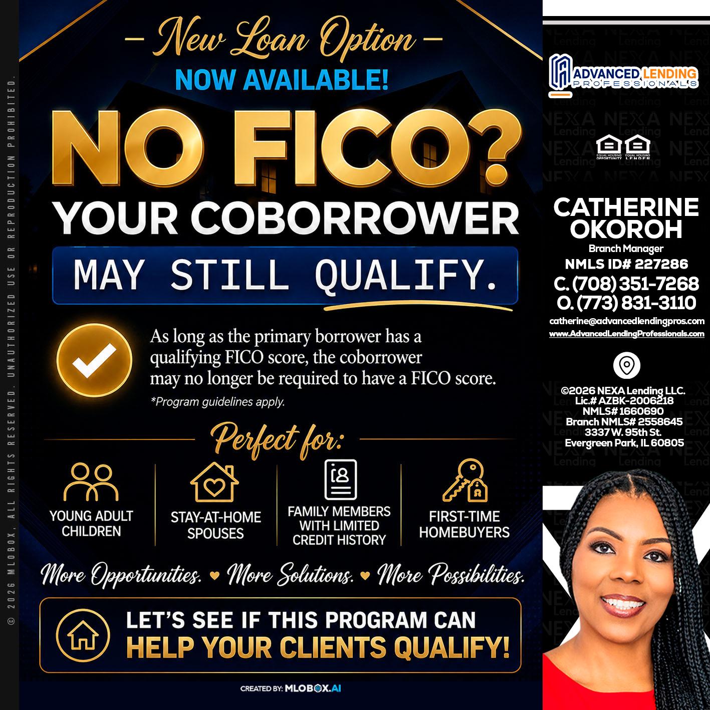 NO FICO -  Advanced Lending Professionals -Branch Manager
