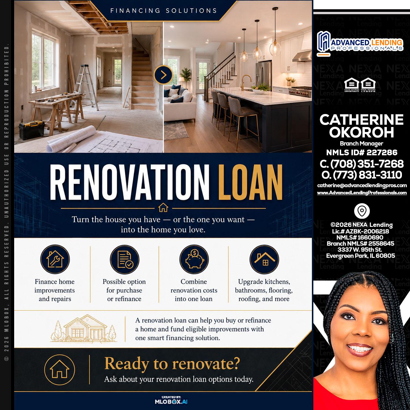 RENOVATION LOAN -  Advanced Lending Professionals -Branch Manager