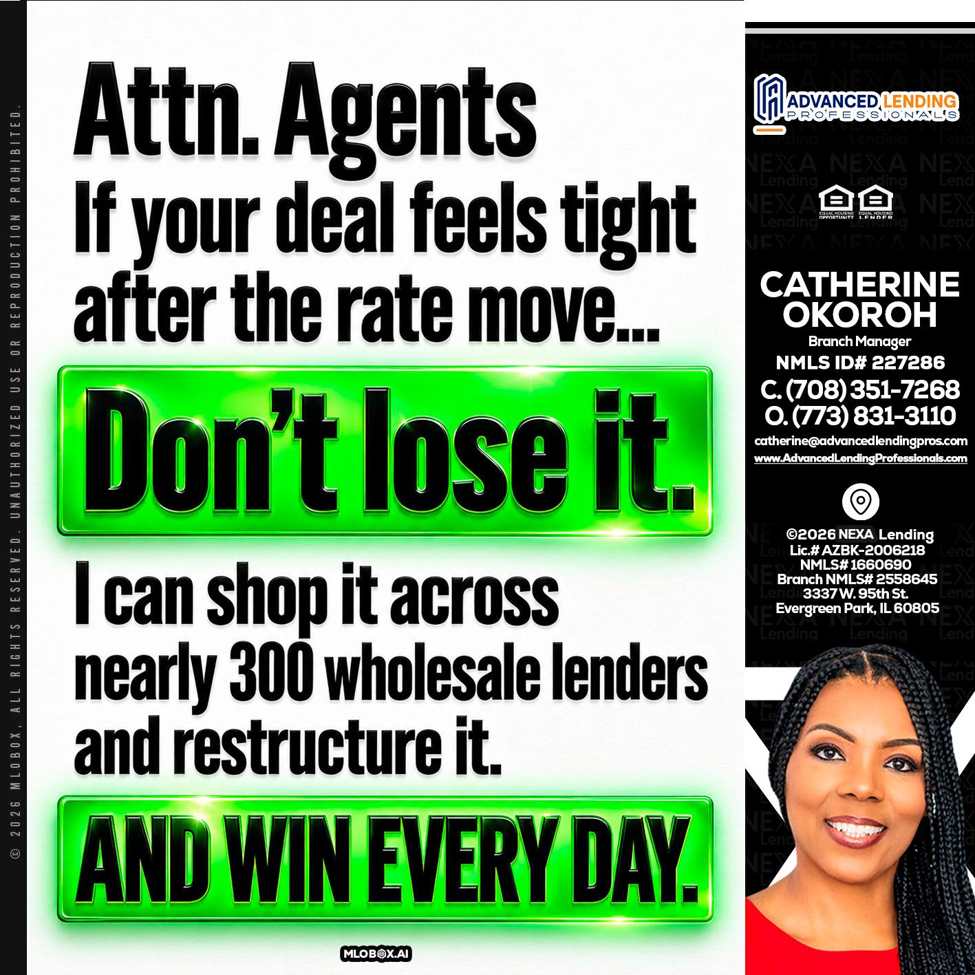 attention agents -  Advanced Lending Professionals -Branch Manager