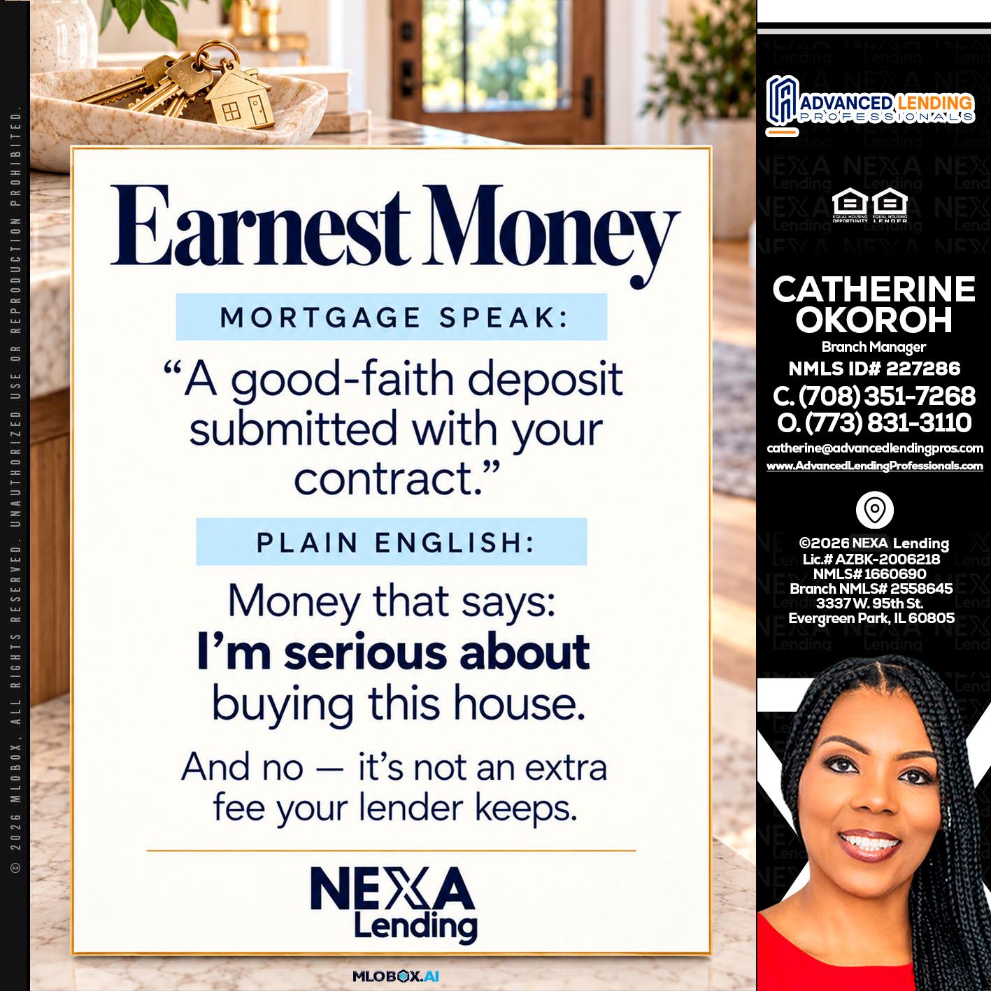 EARNEST MONEY -  Advanced Lending Professionals -Branch Manager
