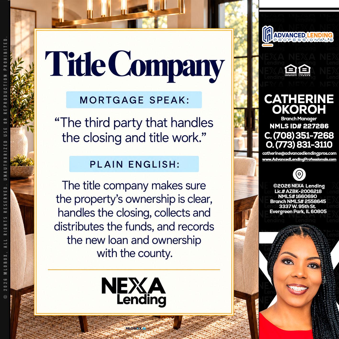 TITLE COMPANY -  Advanced Lending Professionals -Branch Manager